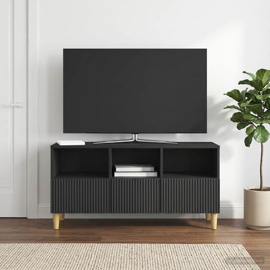 TV Cabinet 102 x 34.5 x 50 cm Black Engineered Wood