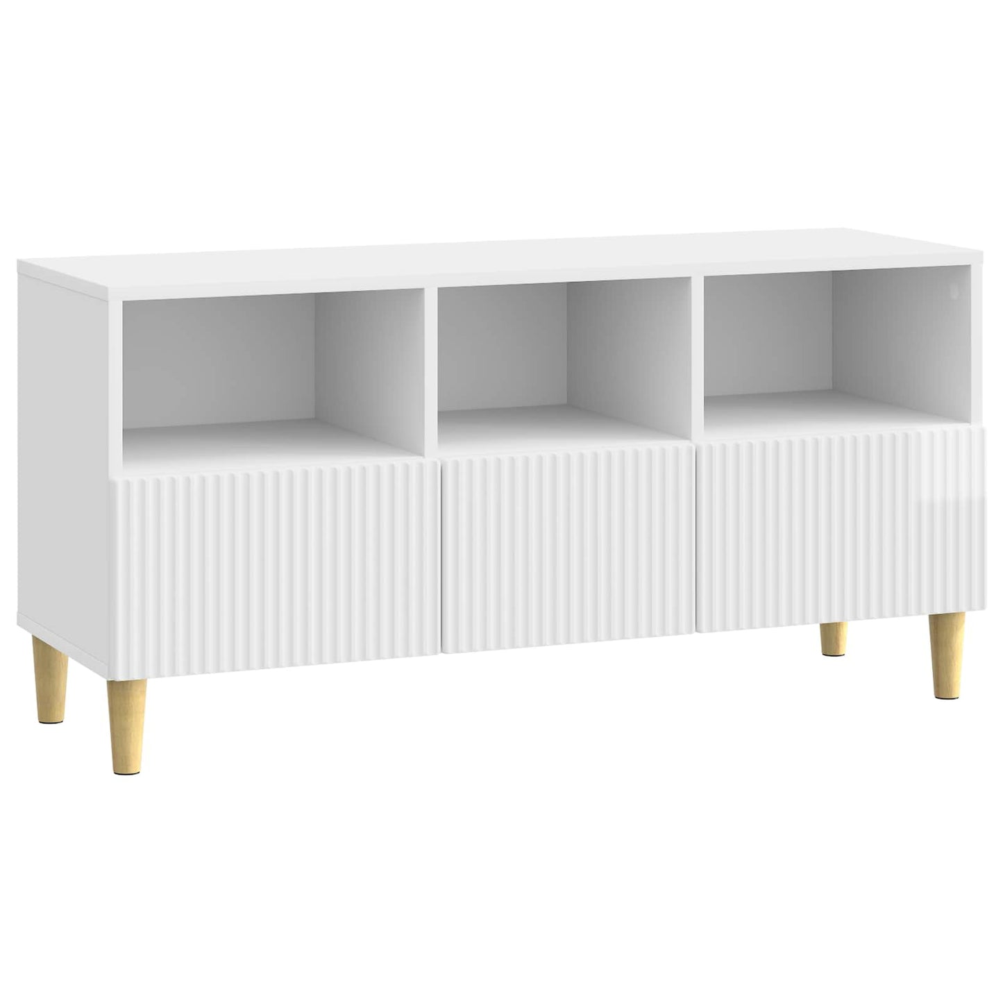 TV Cabinet High Gloss White 102 x 34.5 x 50 cm Engineered Wood