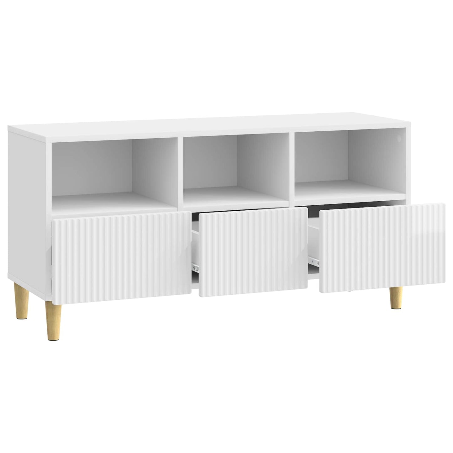 TV Cabinet High Gloss White 102 x 34.5 x 50 cm Engineered Wood