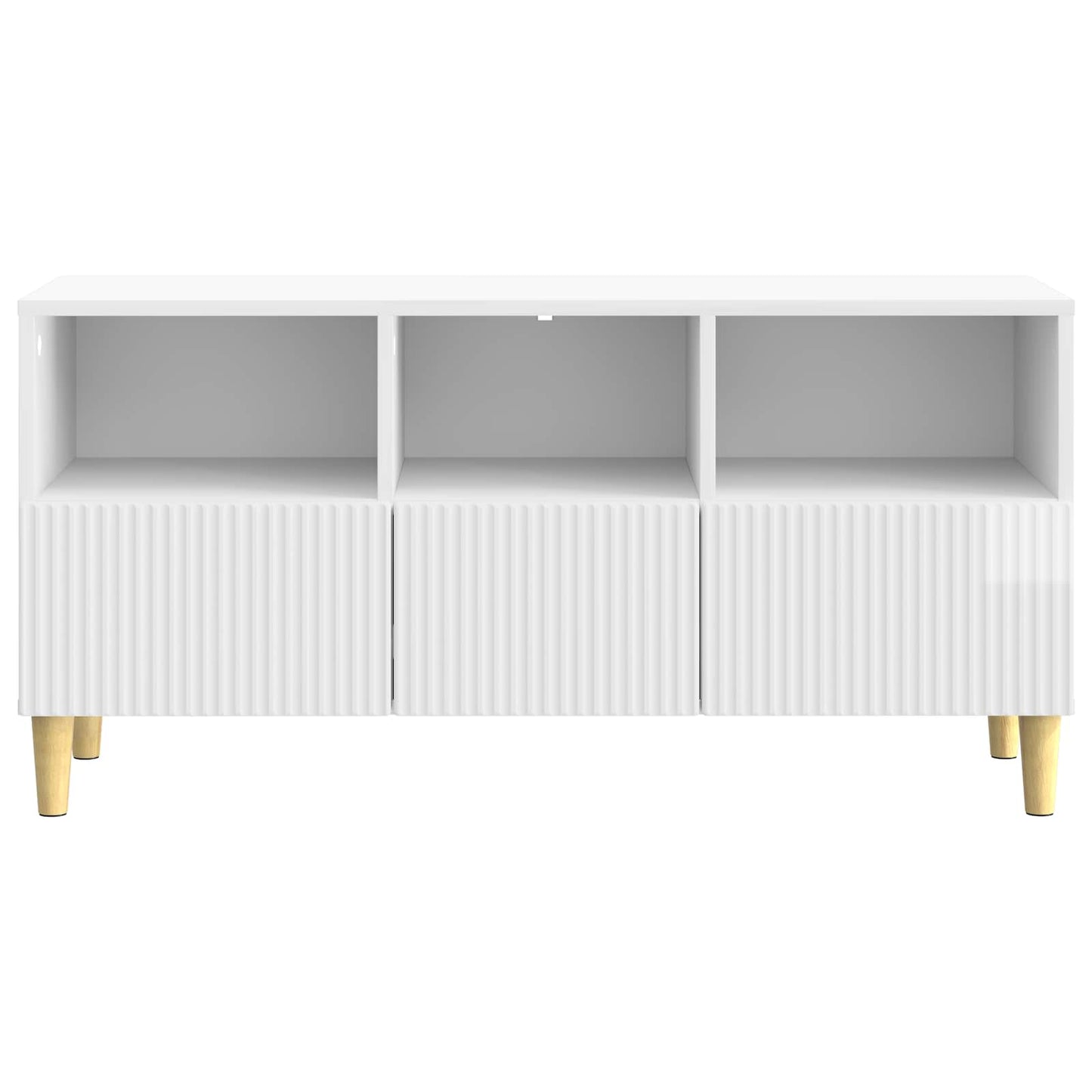 TV Cabinet High Gloss White 102 x 34.5 x 50 cm Engineered Wood