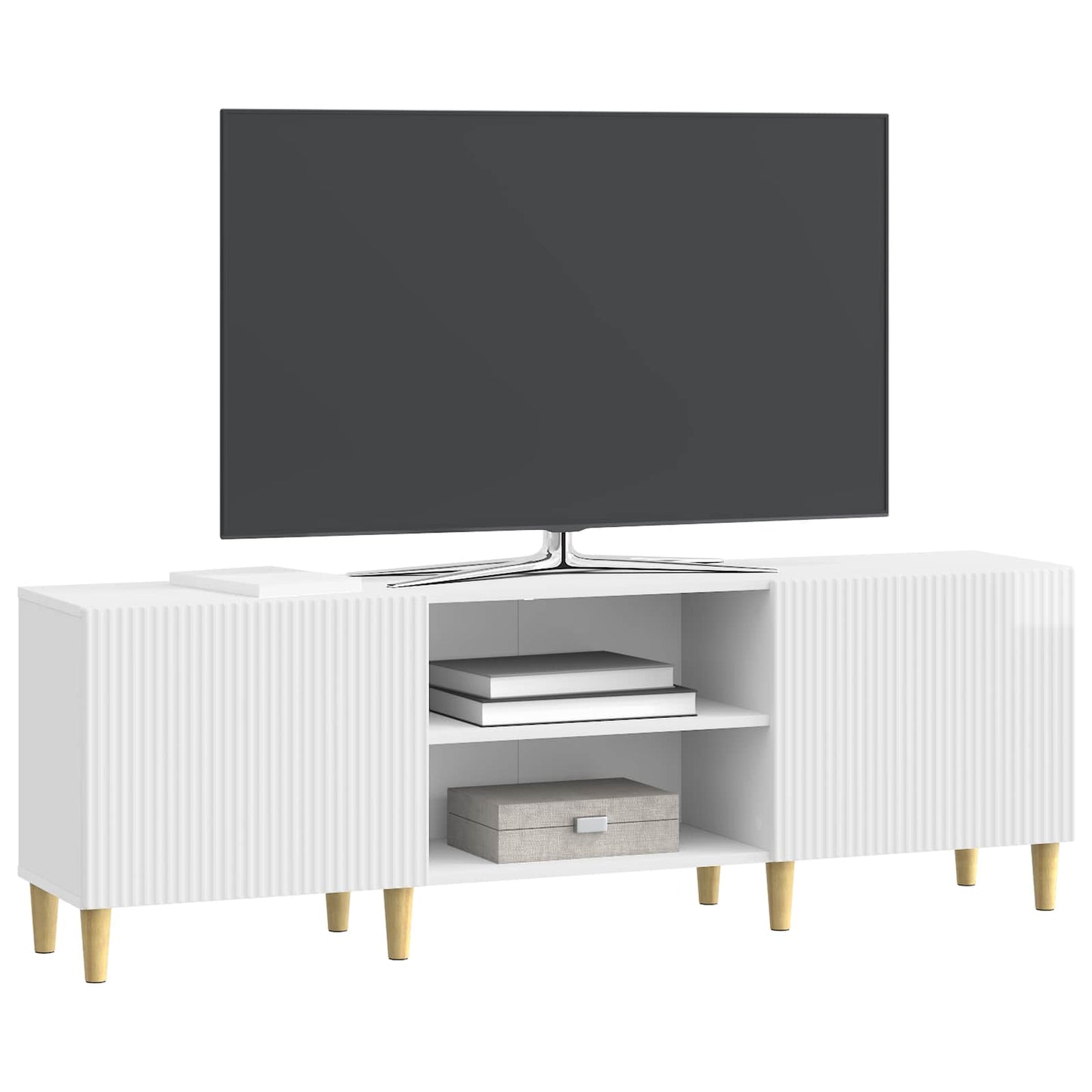 TV Cabinet High Gloss White 150 x 31 x 50 cm Engineered Wood