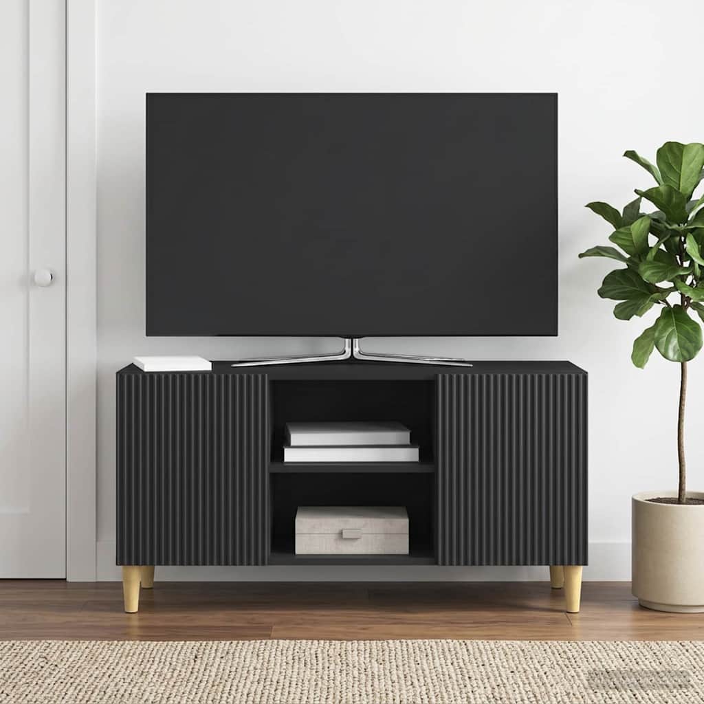 TV Cabinet Black 102 x 34.5 x 50 cm Engineered Wood