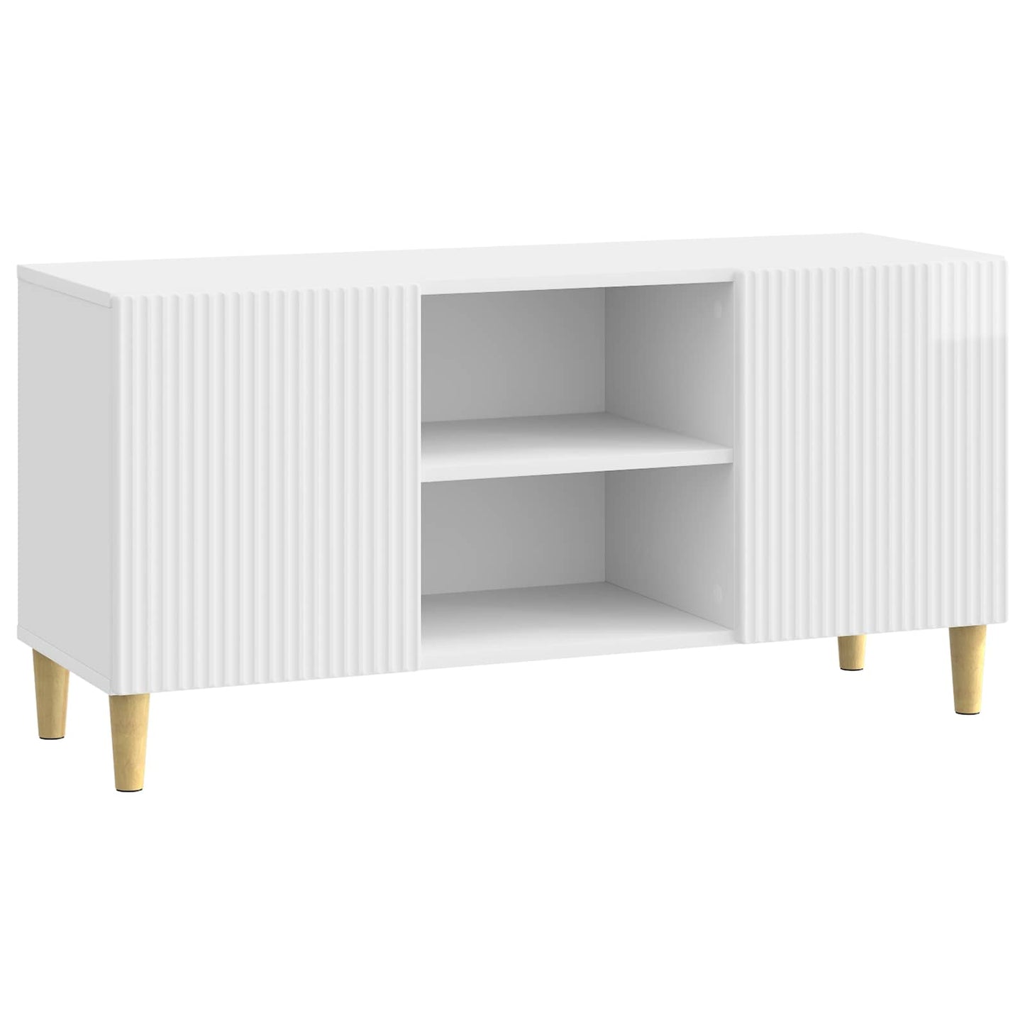 TV Cabinet High Gloss White 102 x 34.5 x 50 cm Engineered Wood