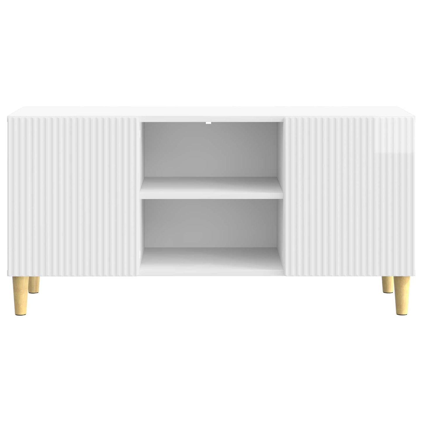 TV Cabinet High Gloss White 102 x 34.5 x 50 cm Engineered Wood