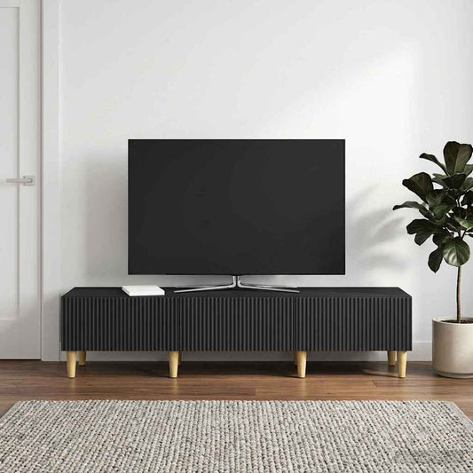 TV Cabinet 147 x 34.5 x 30 cm Black Engineered Wood