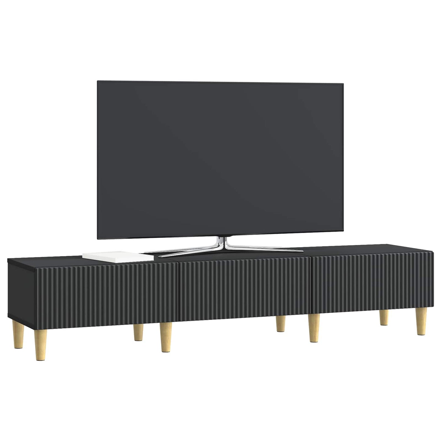 TV Cabinet with Drawer Black 147 x 34.5 x 30 cm Engineered Wood