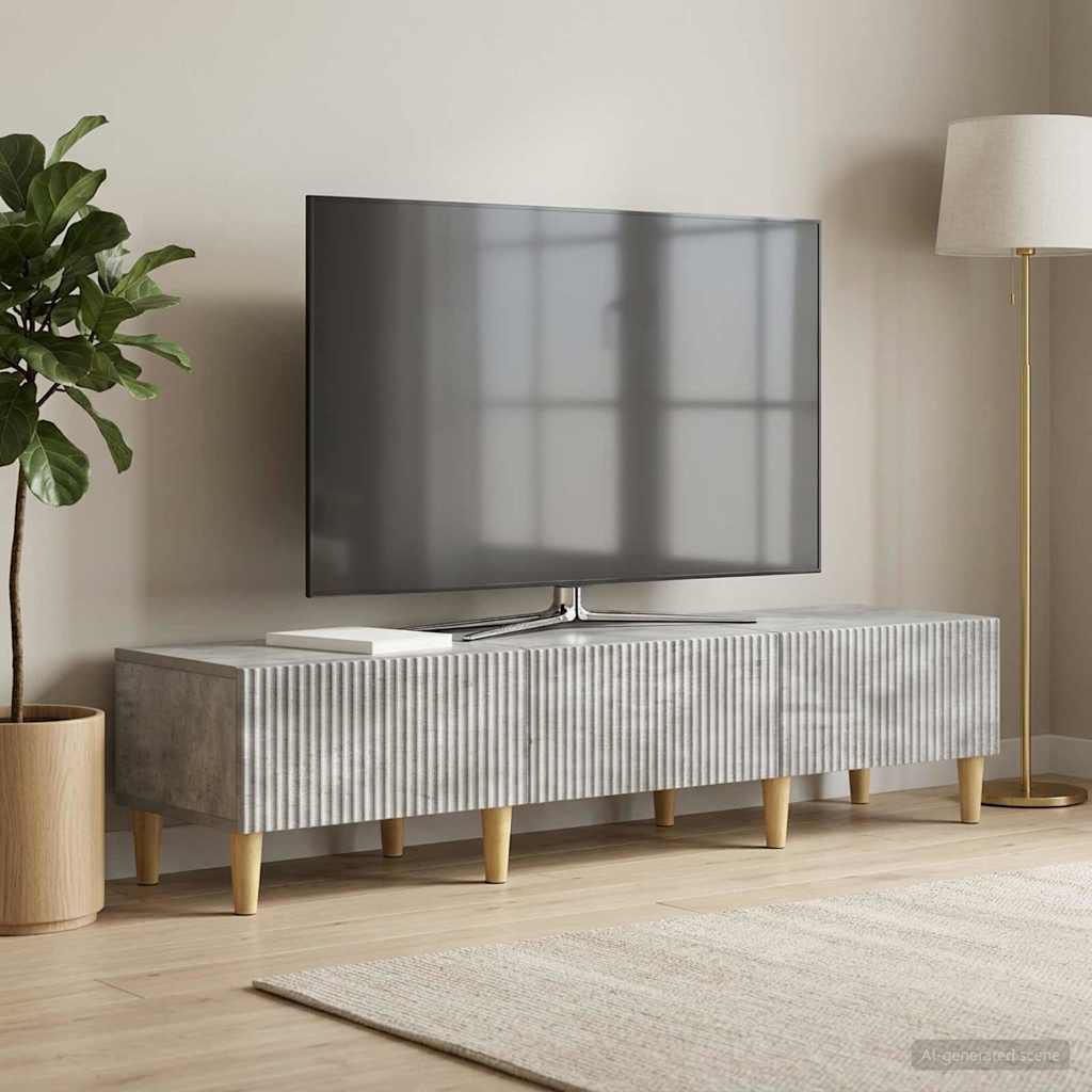 TV Cabinet Concrete Grey 147 x 34.5 x 30 cm Engineered Wood