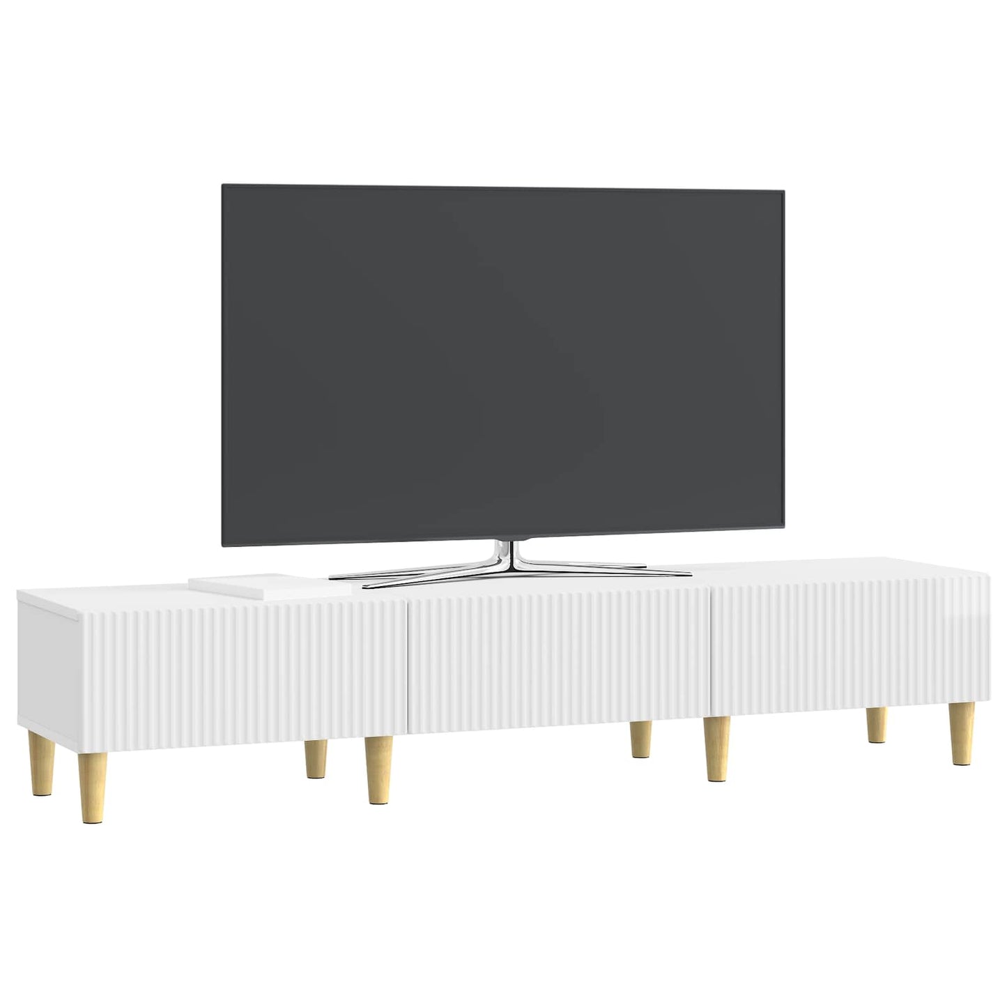 TV Cabinet High Gloss White 147 x 34.5 x 30 cm Engineered Wood