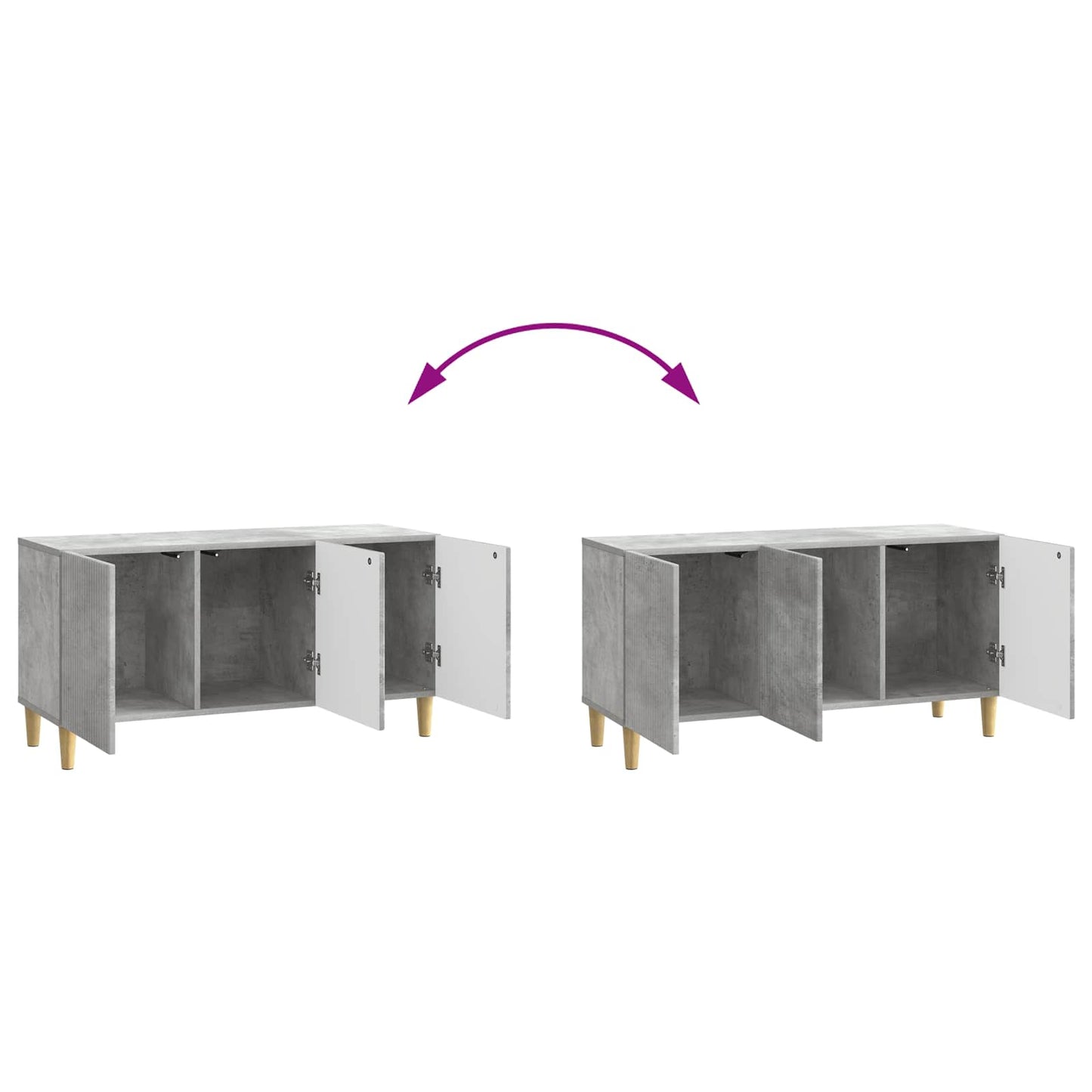 TV Cabinet Concrete Grey 99 x 34.5 x 50 cm Engineered Wood