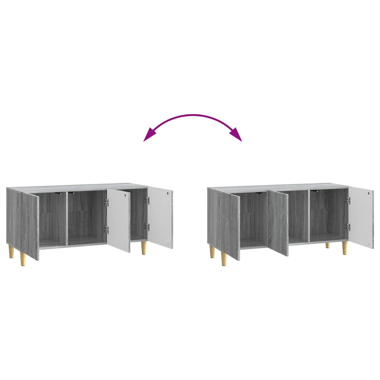 TV Cabinet Grey Sonoma 99 x 34.5 x 50 cm Engineered Wood