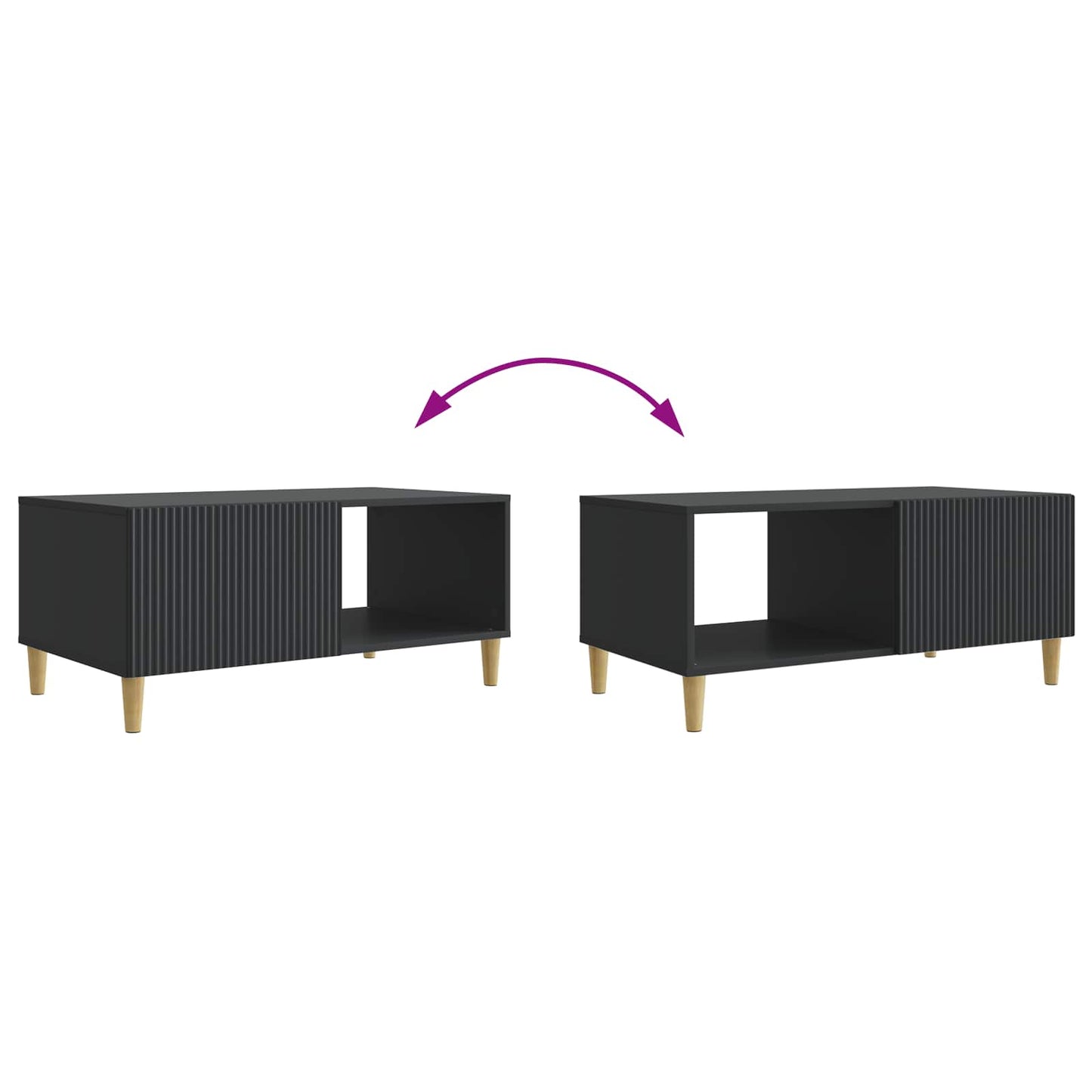 Coffee Table Black 90 x 50 x 40 cm Engineered Wood