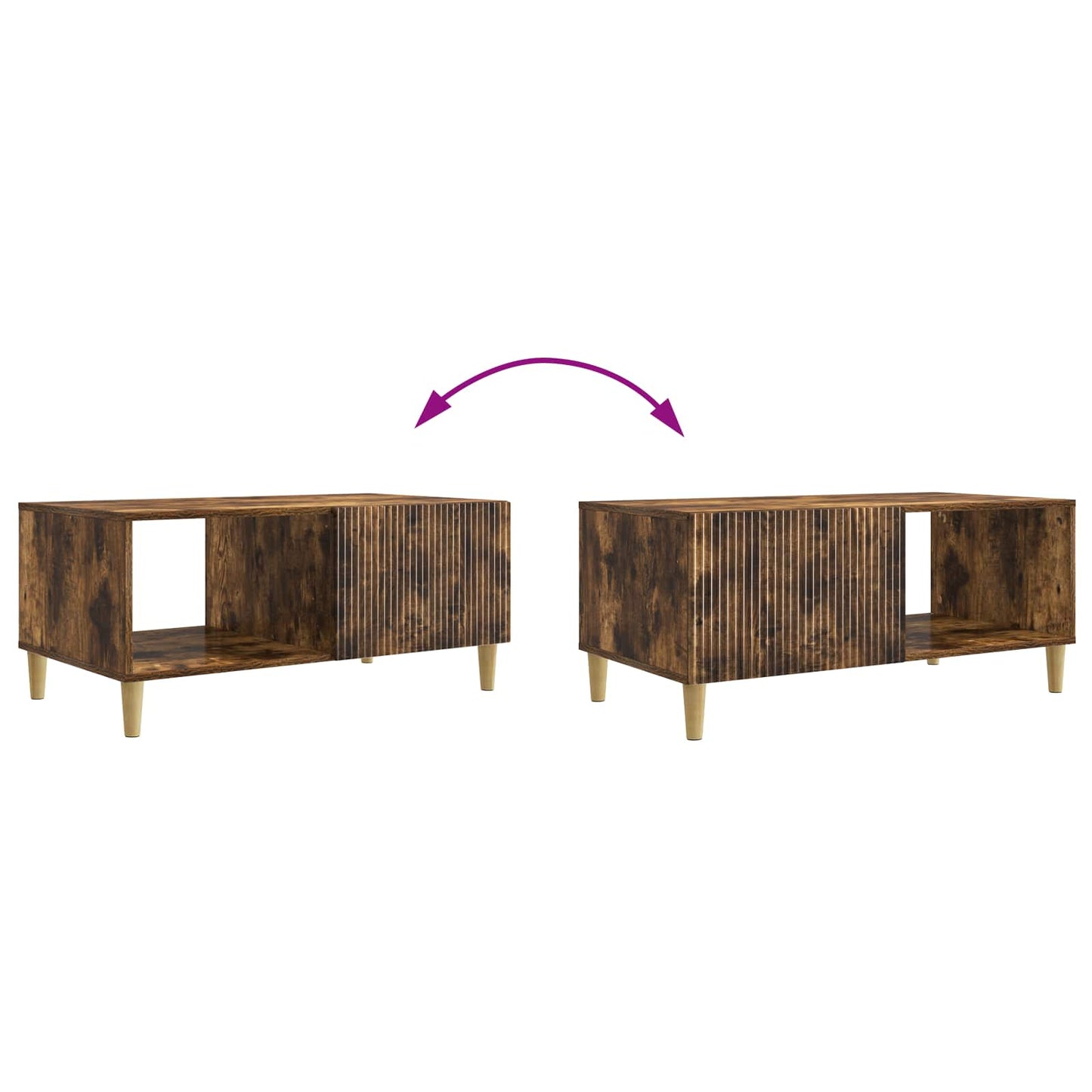 Coffee Table Smoked Oak 90 x 50 x 40 cm Engineered Wood