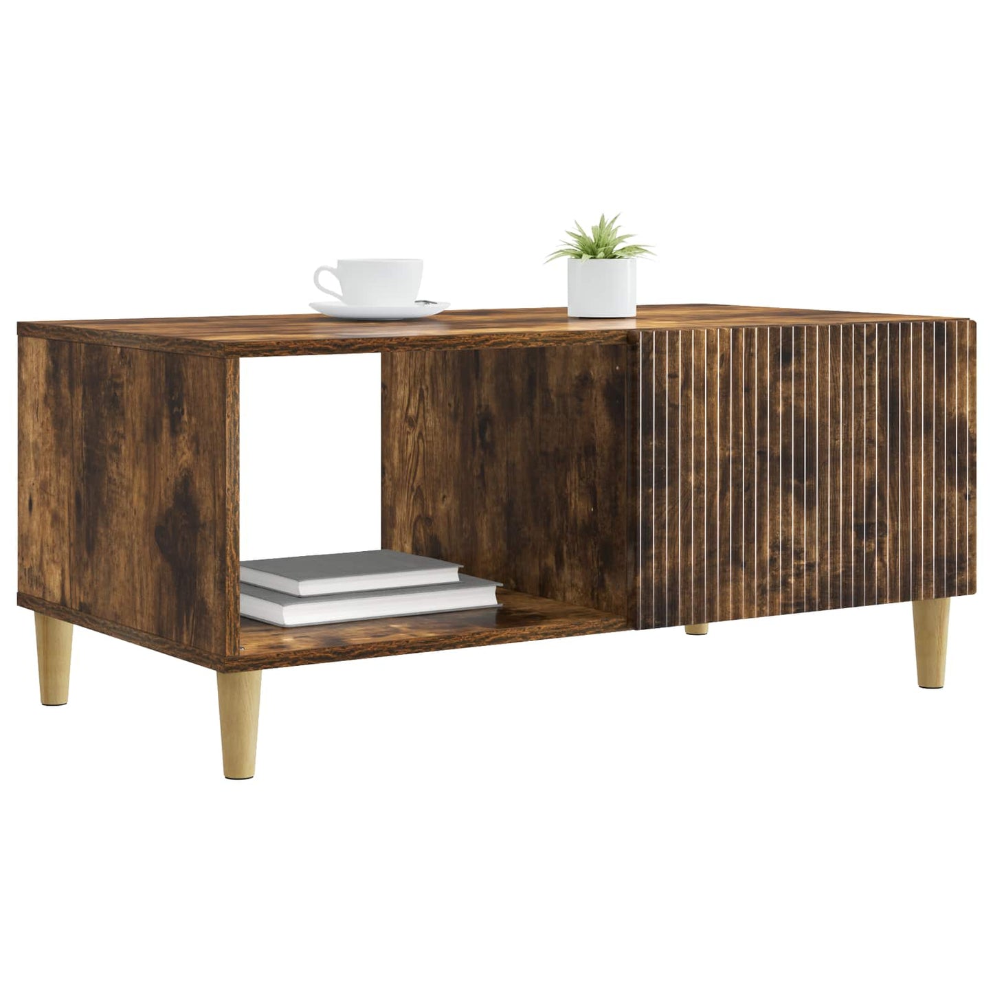 Coffee Table Smoked Oak 90 x 50 x 40 cm Engineered Wood