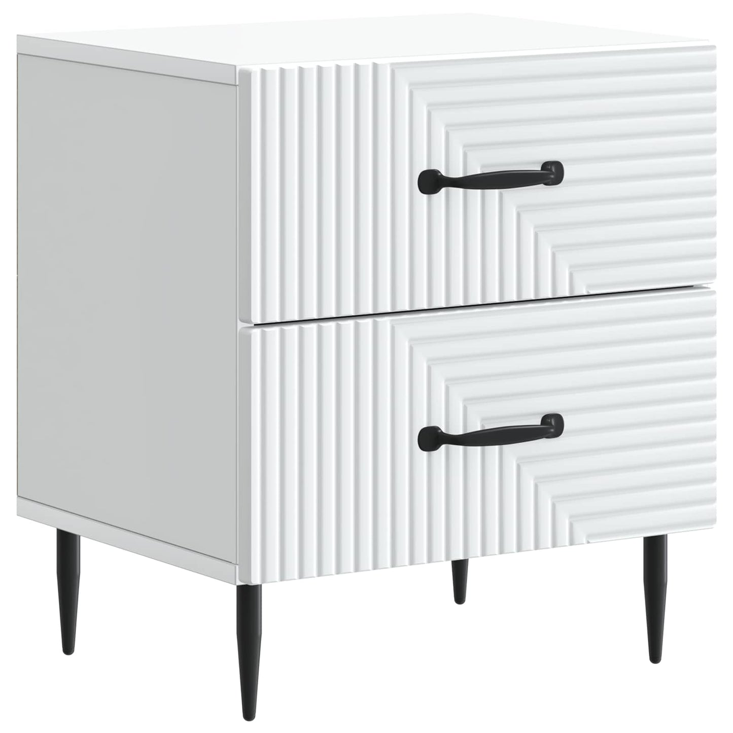 Bedside Cabinet 2 pcs White 43 x 34.5 x 47.5 cm Engineered Wood