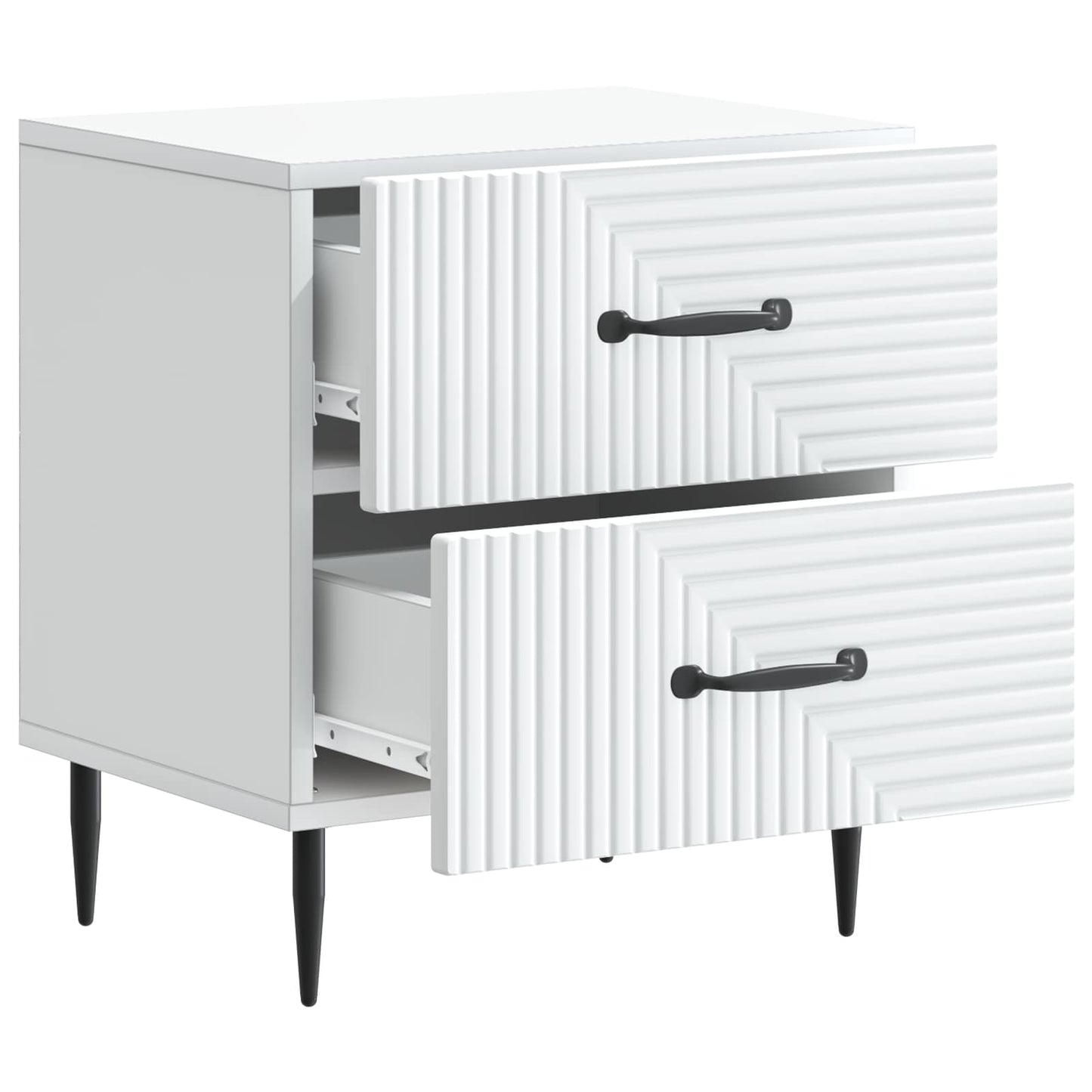 Bedside Cabinet 2 pcs White 43 x 34.5 x 47.5 cm Engineered Wood