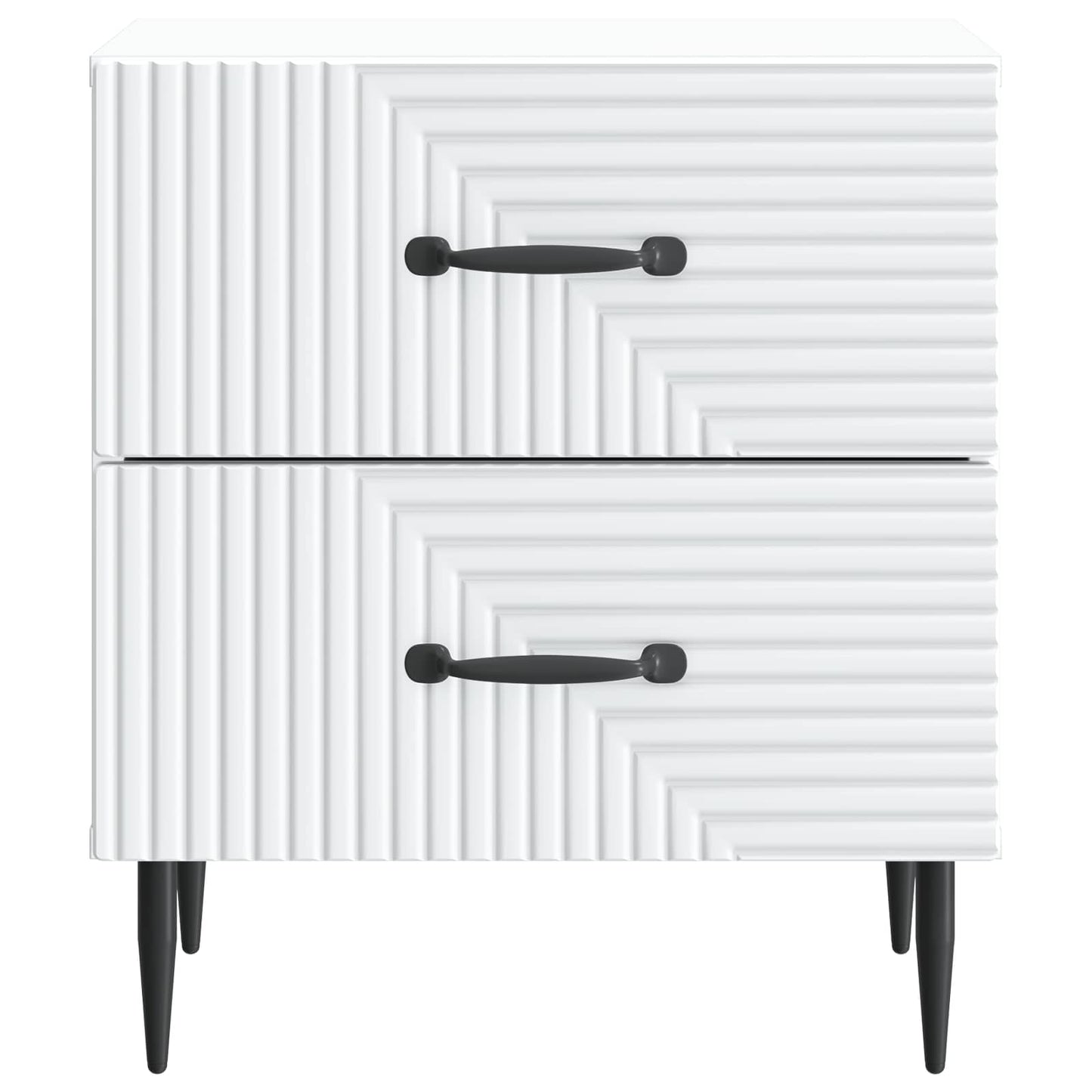 Bedside Cabinet 2 pcs White 43 x 34.5 x 47.5 cm Engineered Wood
