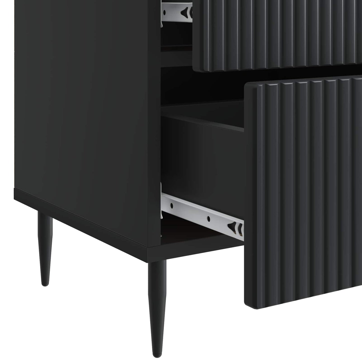 Bedside Cabinet Black 43 x 34.5 x 47.5 cm Engineered Wood