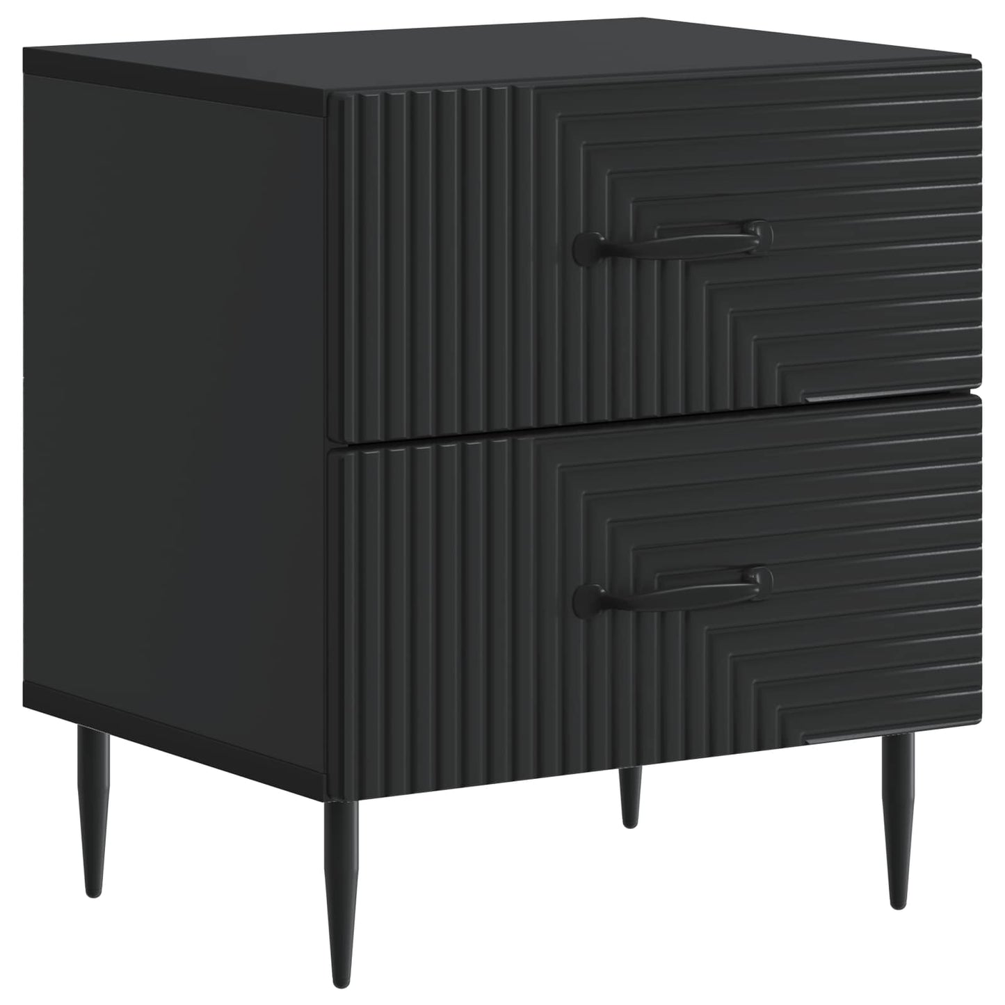 Bedside Cabinet 2 pcs Black 43 x 34.5 x 47.5 cm Engineered Wood