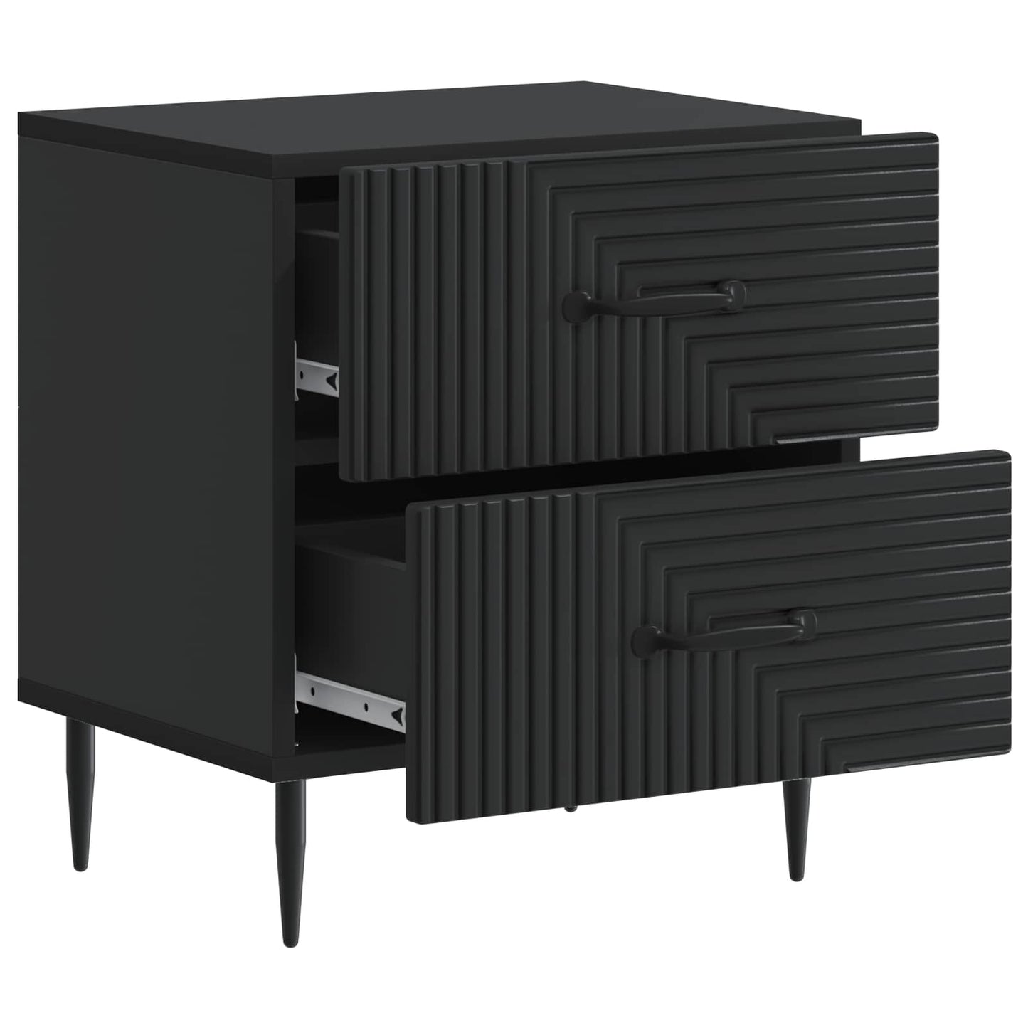Bedside Cabinet 2 pcs Black 43 x 34.5 x 47.5 cm Engineered Wood