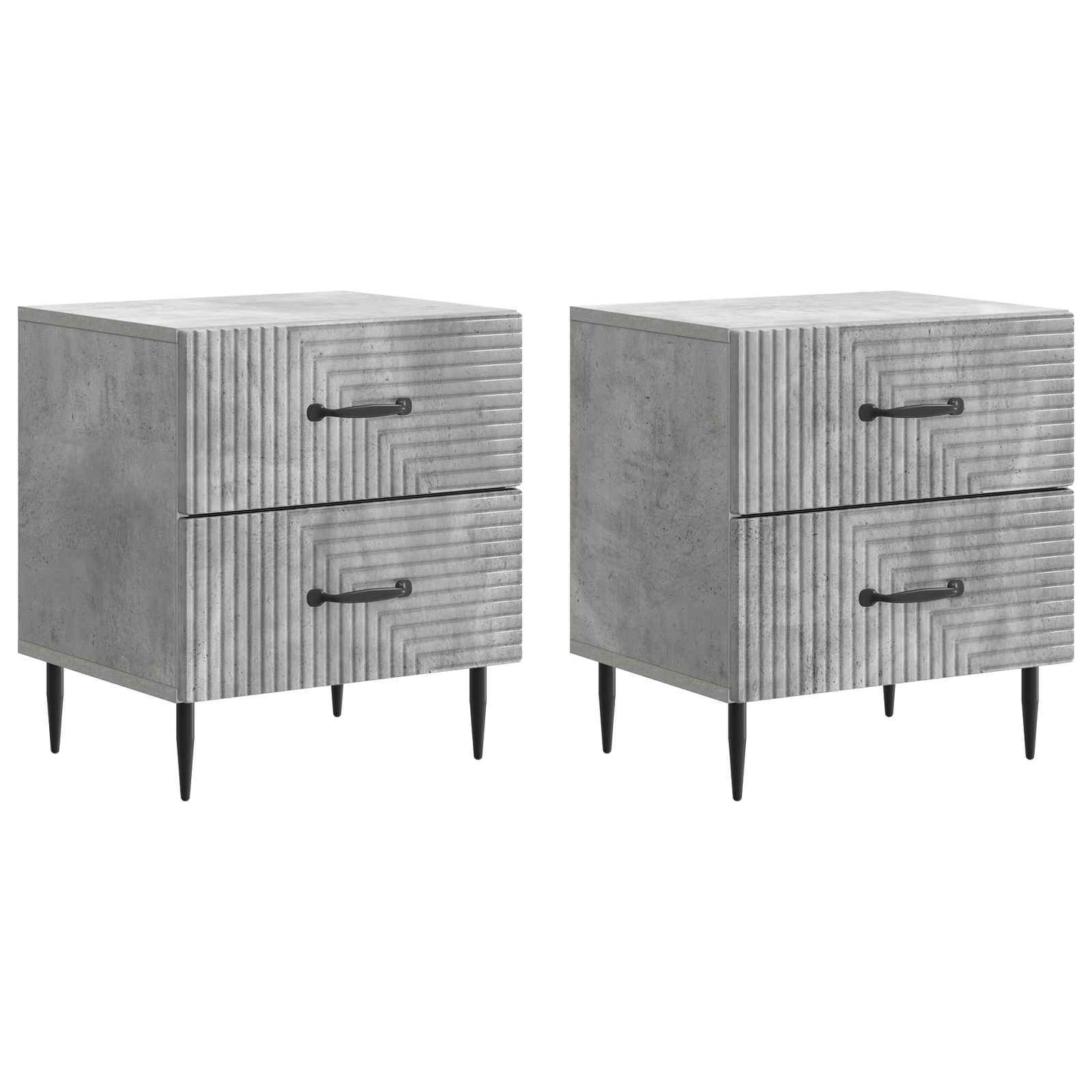 Bedside Cabinet 2 pcs Concrete Grey 43 x 34.5 x 47.5 cm