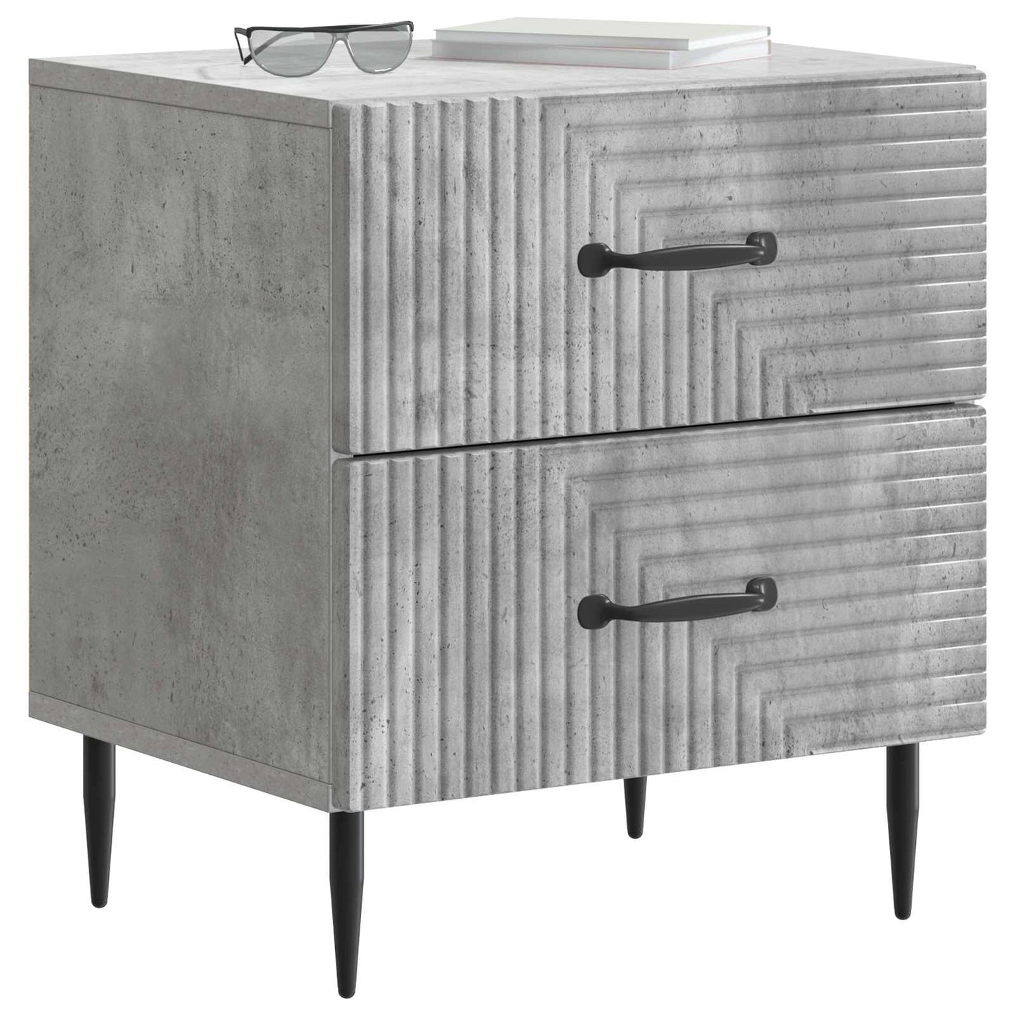 Bedside Cabinet 2 pcs Concrete Grey 43 x 34.5 x 47.5 cm