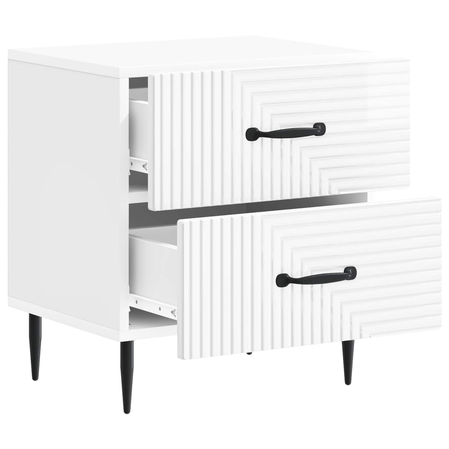 Bedside Cabinet High Gloss White 43 x 34.5 x 47.5 cm
