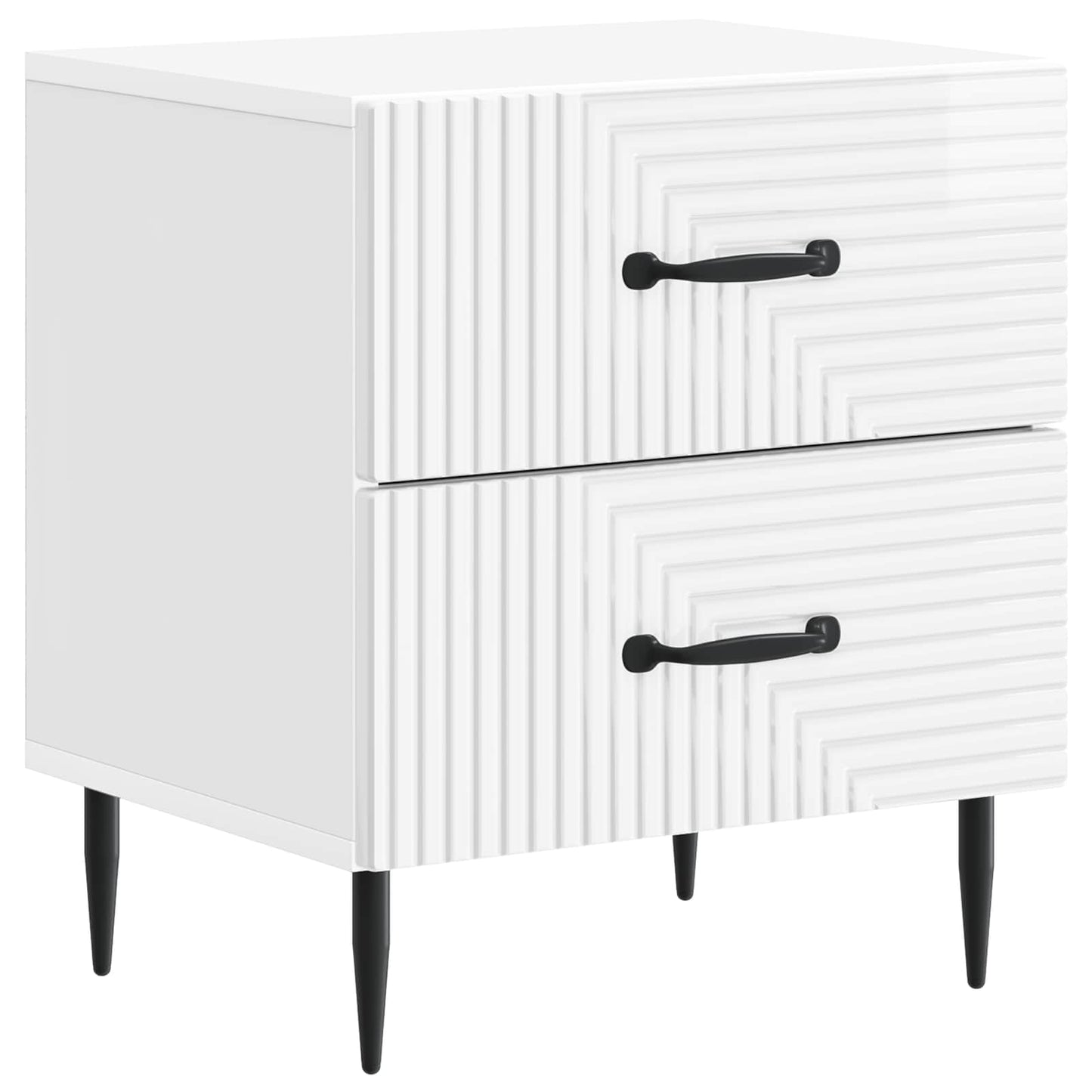 Bedside Cabinet 2 pcs High Gloss White 43 x 34.5 x 47.5 cm
