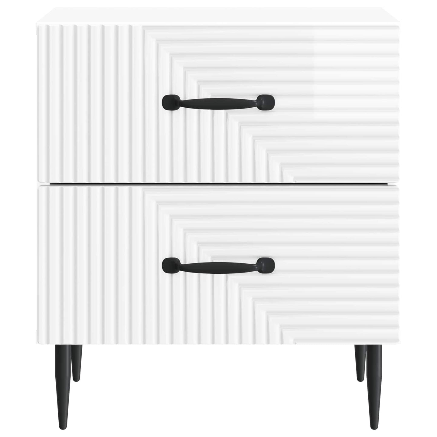 Bedside Cabinet 2 pcs High Gloss White 43 x 34.5 x 47.5 cm