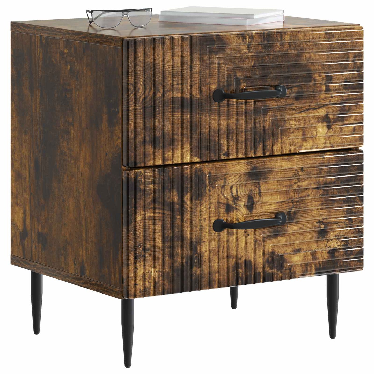 Bedside Cabinet Smoked Oak 43 x 34.5 x 47.5 cm Engineered Wood
