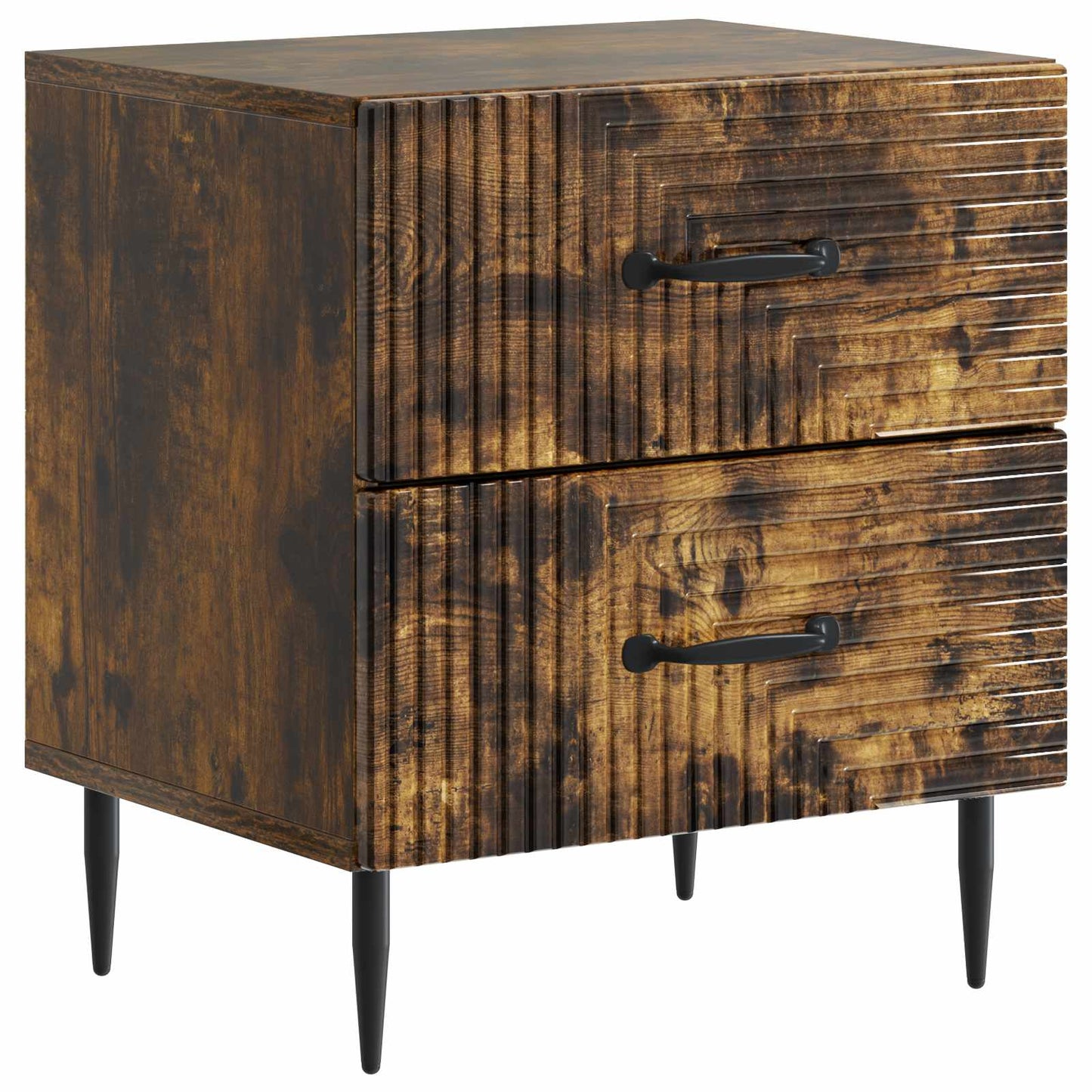 Bedside Cabinet 2 pcs Smoked Oak 43 x 34.5 x 47.5 cm