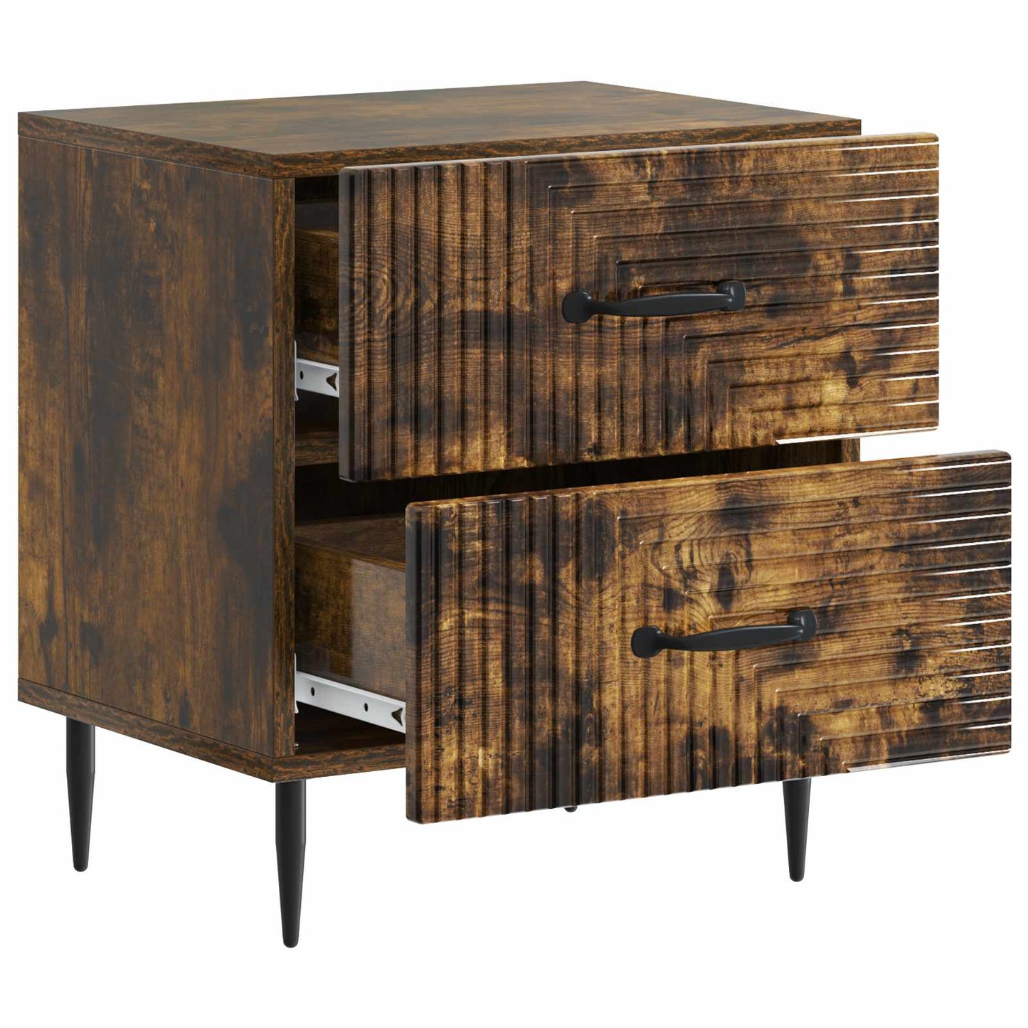 Bedside Cabinet 2 pcs Smoked Oak 43 x 34.5 x 47.5 cm