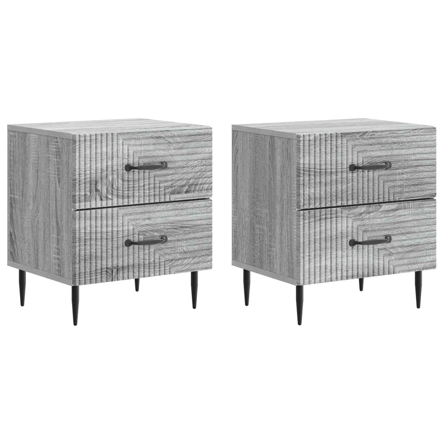 Bedside Cabinet 2 pcs Grey Sonoma 43 x 34.5 x 47.5 cm