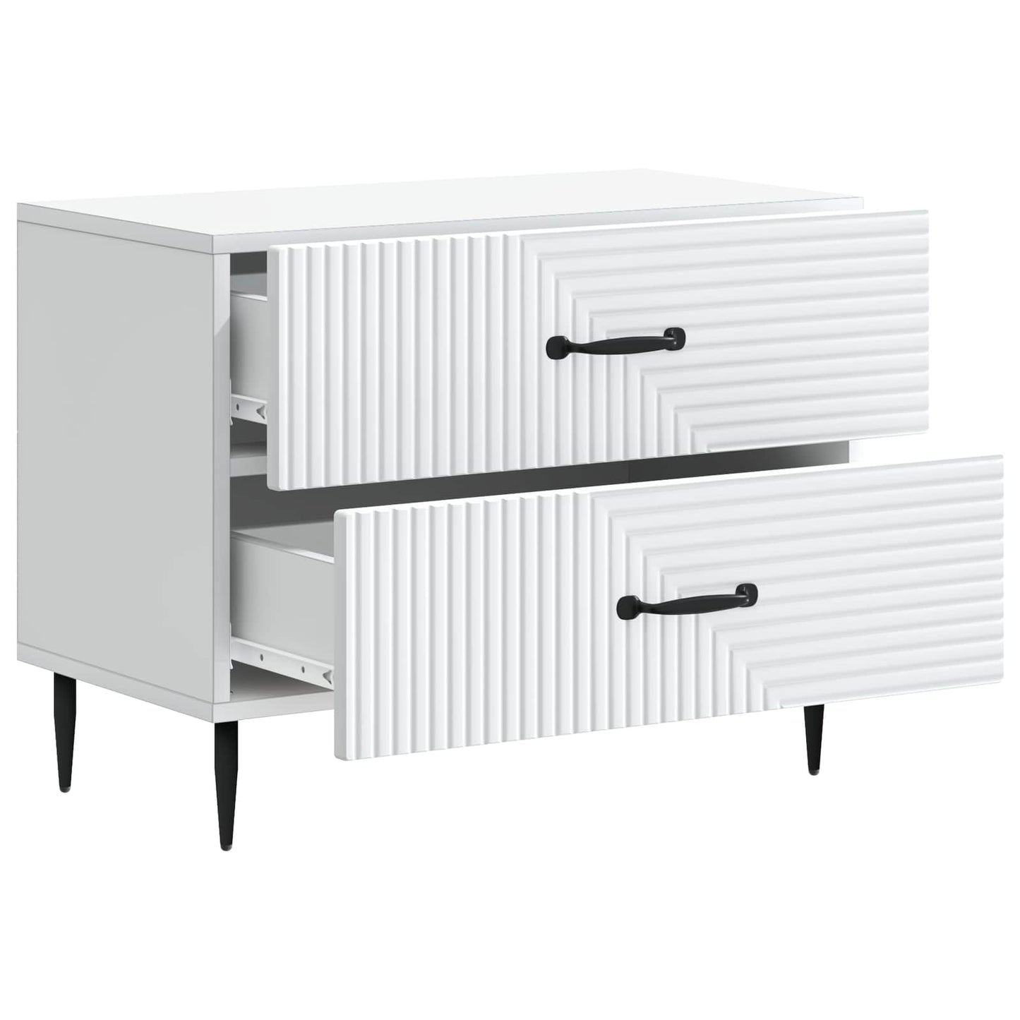 Bedside Cabinet White 62 x 34.5 x 47.5 cm Engineered Wood