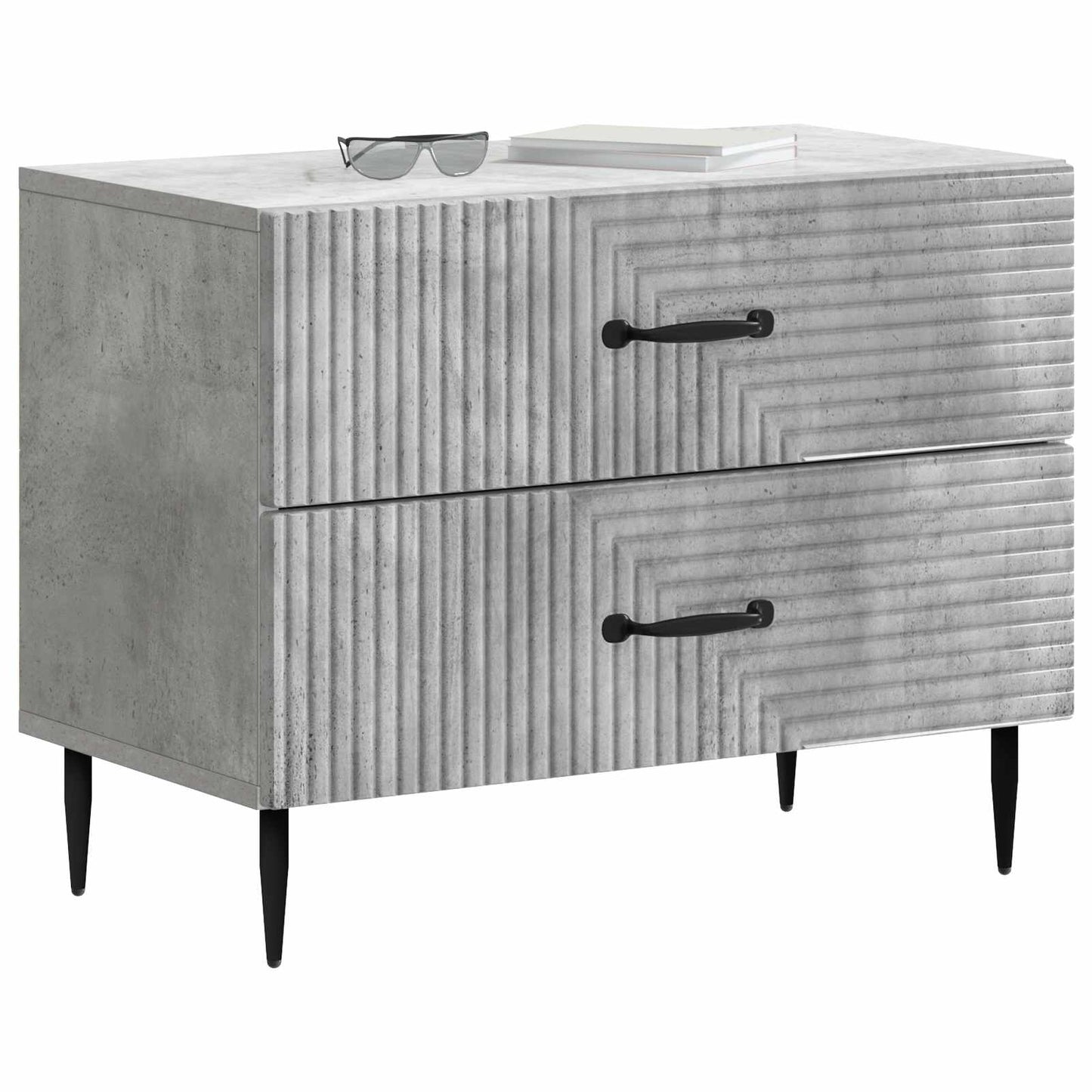 Bedside Cabinet with Drawer Concrete Grey 62 x 34.5 x 47.5 cm