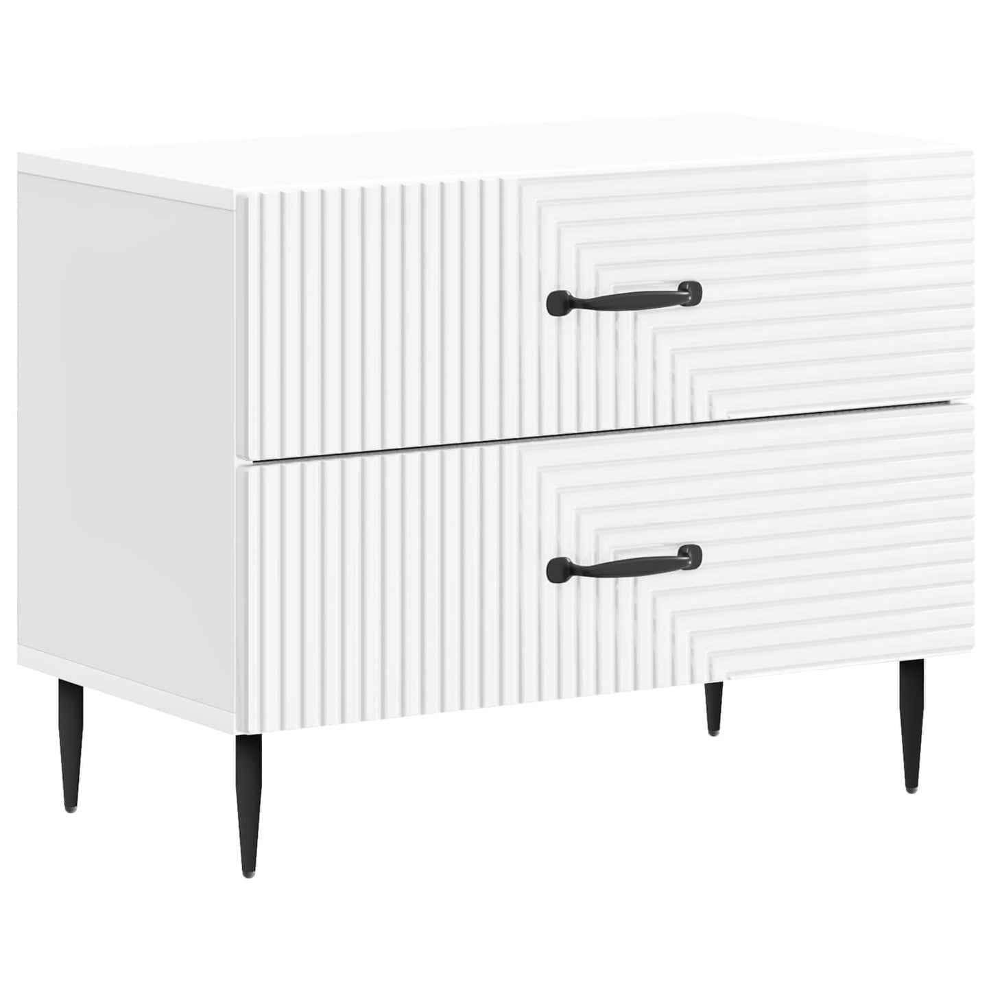 Bedside Cabinet High Gloss White 62 x 34.5 x 47.5 cm