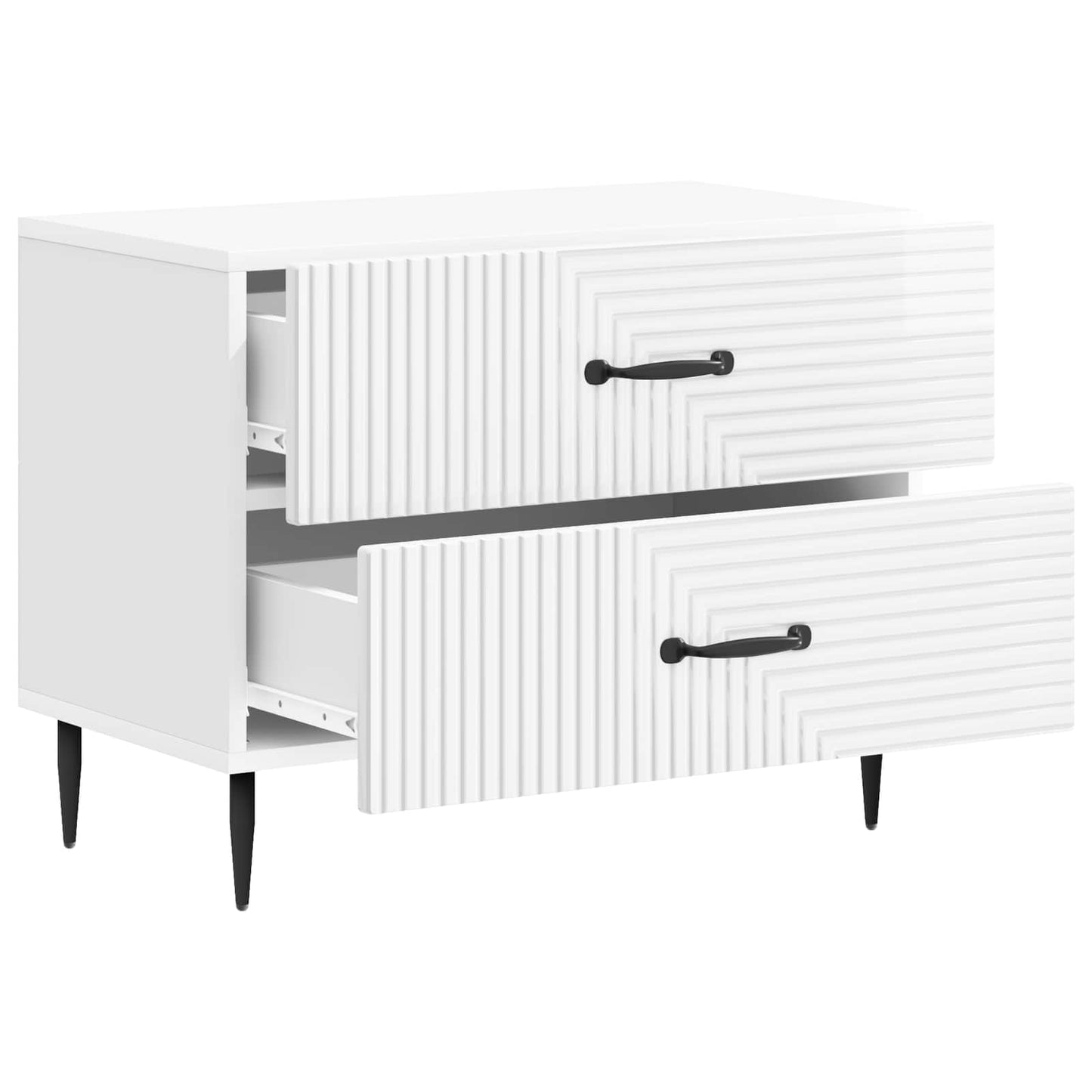 Bedside Cabinet High Gloss White 62 x 34.5 x 47.5 cm