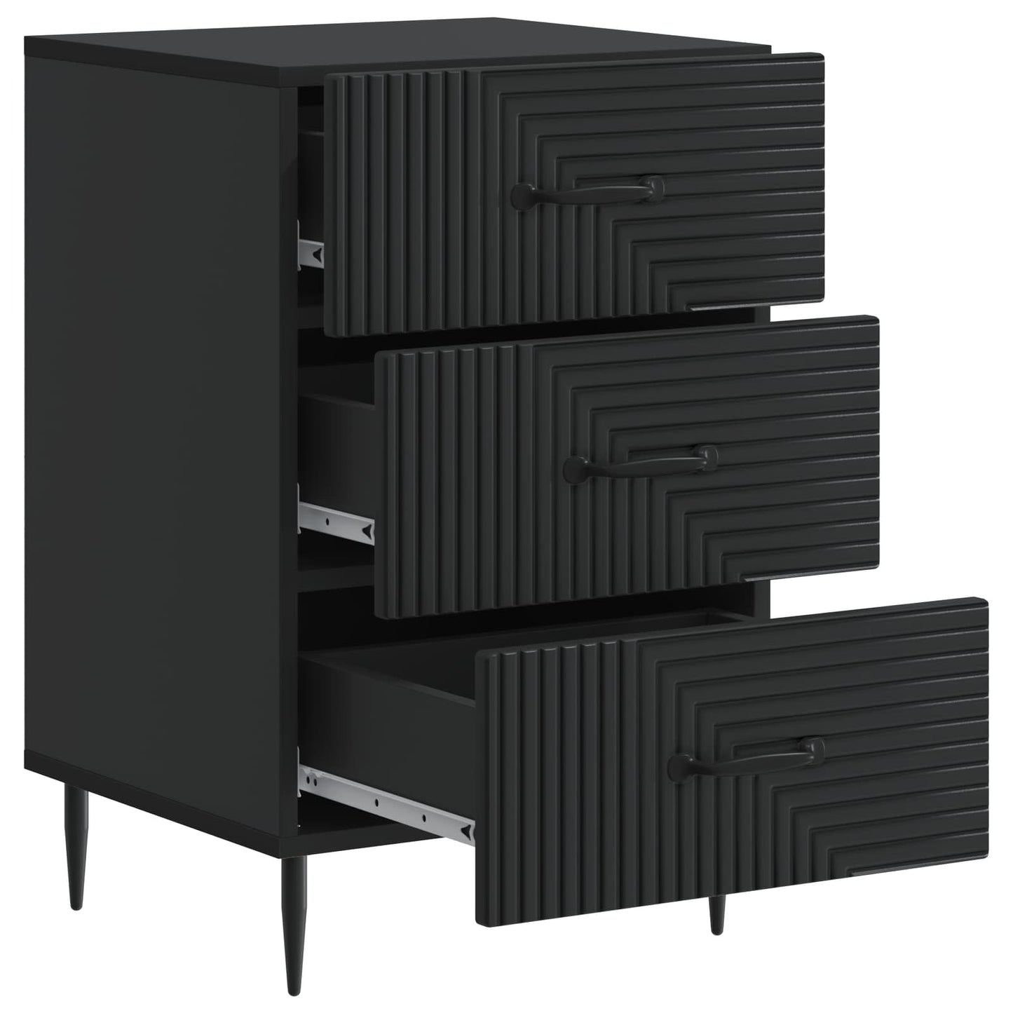 Bedside Cabinet Black 43 x 41 x 66.5 cm Engineered Wood