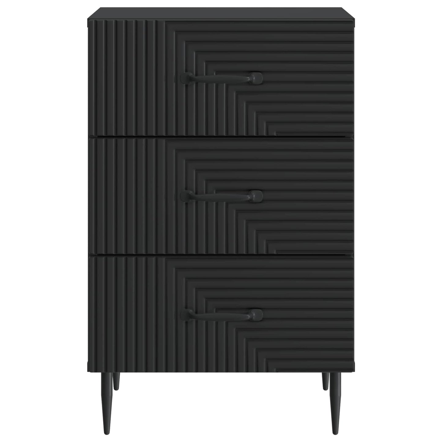 Bedside Cabinet Black 43 x 41 x 66.5 cm Engineered Wood