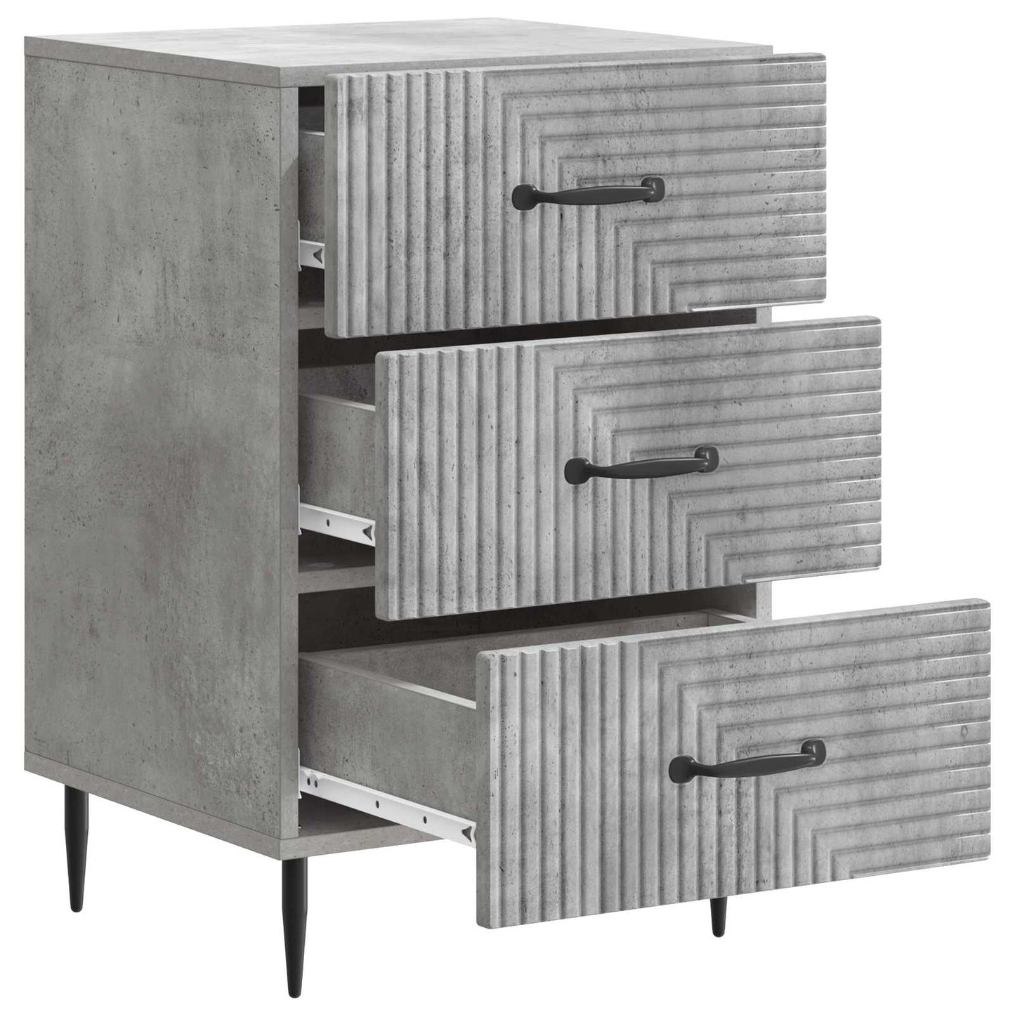 Bedside Cabinet Concrete Grey 43 x 41 x 66.5 cm Engineered Wood