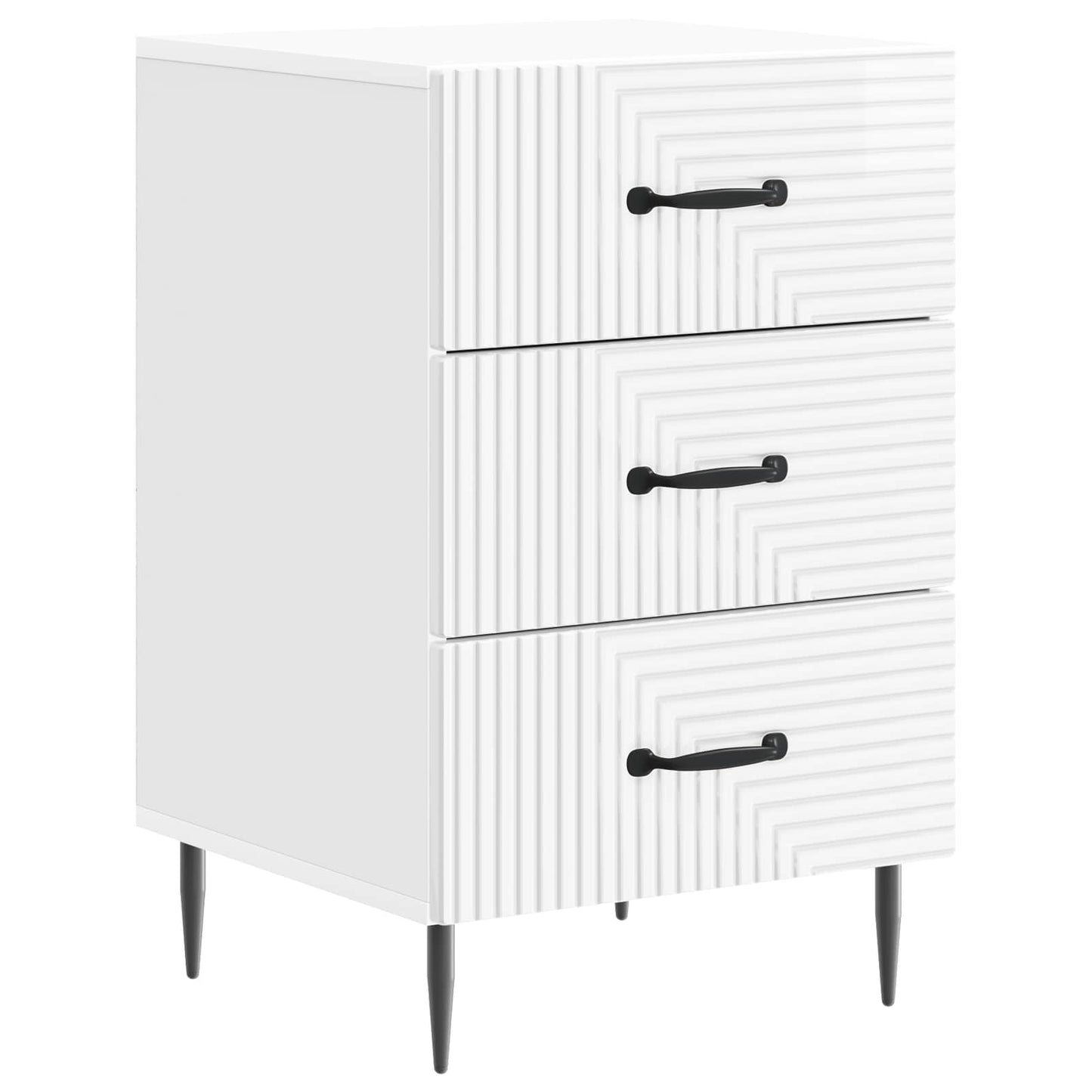 Bedside Cabinet with Drawer High Gloss White 43 x 41 x 66.5 cm