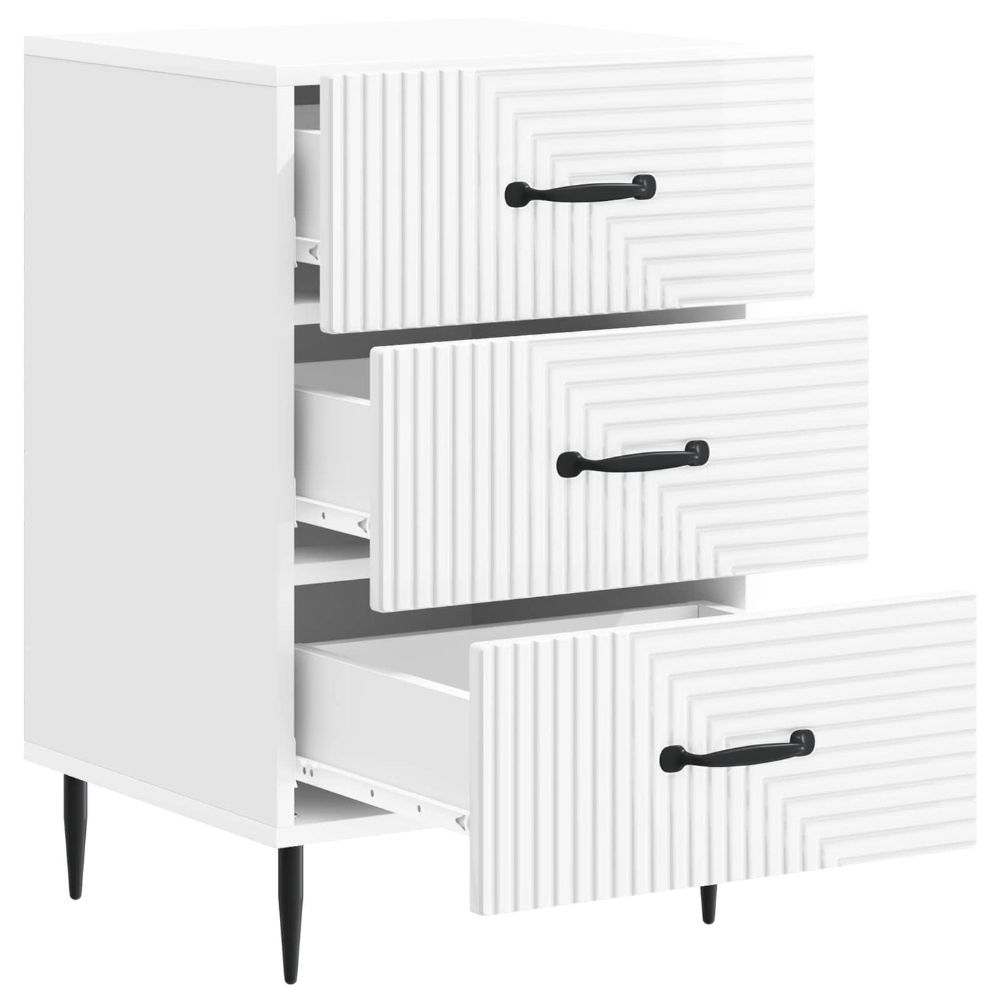 Bedside Cabinet with Drawer High Gloss White 43 x 41 x 66.5 cm
