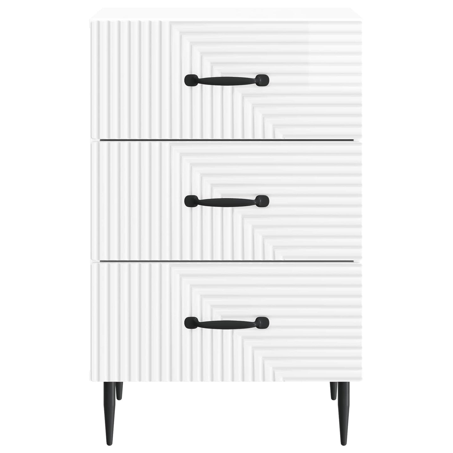 Bedside Cabinet with Drawer High Gloss White 43 x 41 x 66.5 cm