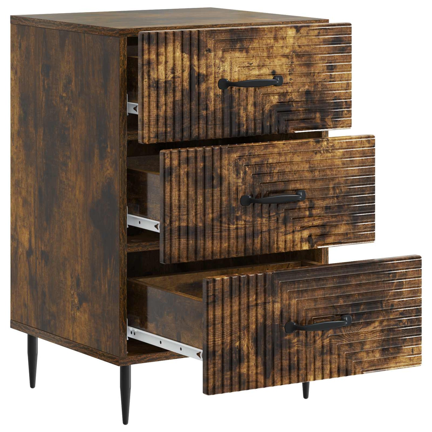 Bedside Cabinet Smoked Oak 43 x 41 x 66.5 cm Engineered Wood