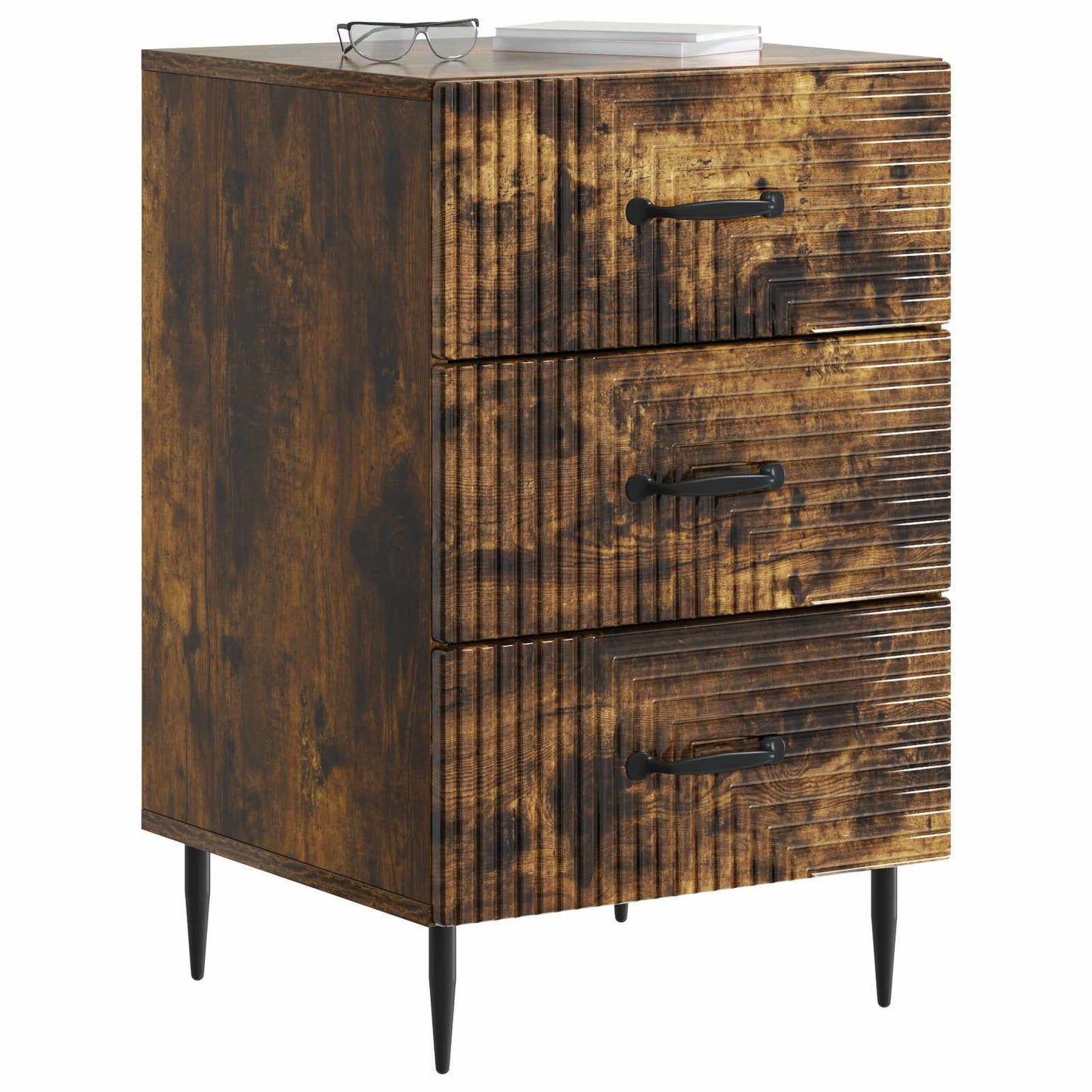 Bedside Cabinet Smoked Oak 43 x 41 x 66.5 cm Engineered Wood