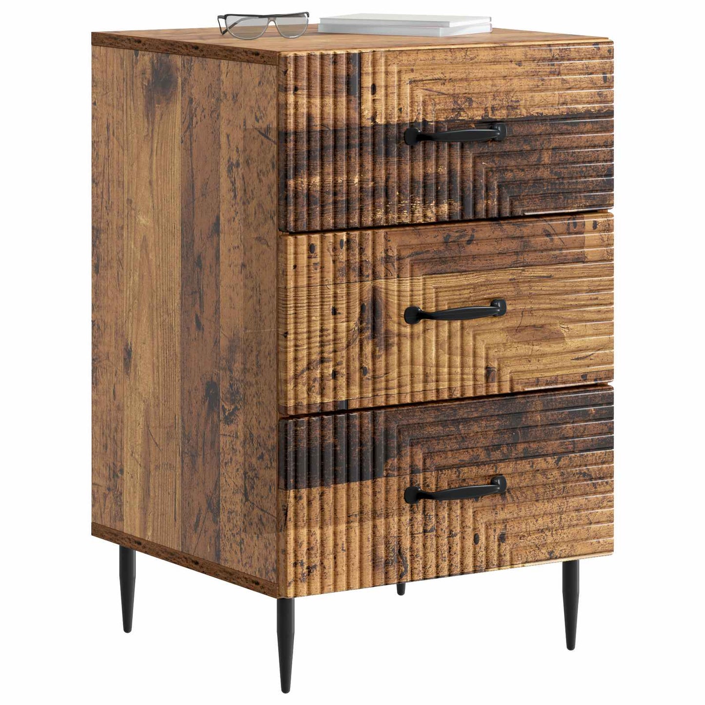 Bedside Cabinet Old Wood 43 x 41 x 66.5 cm Engineered Wood