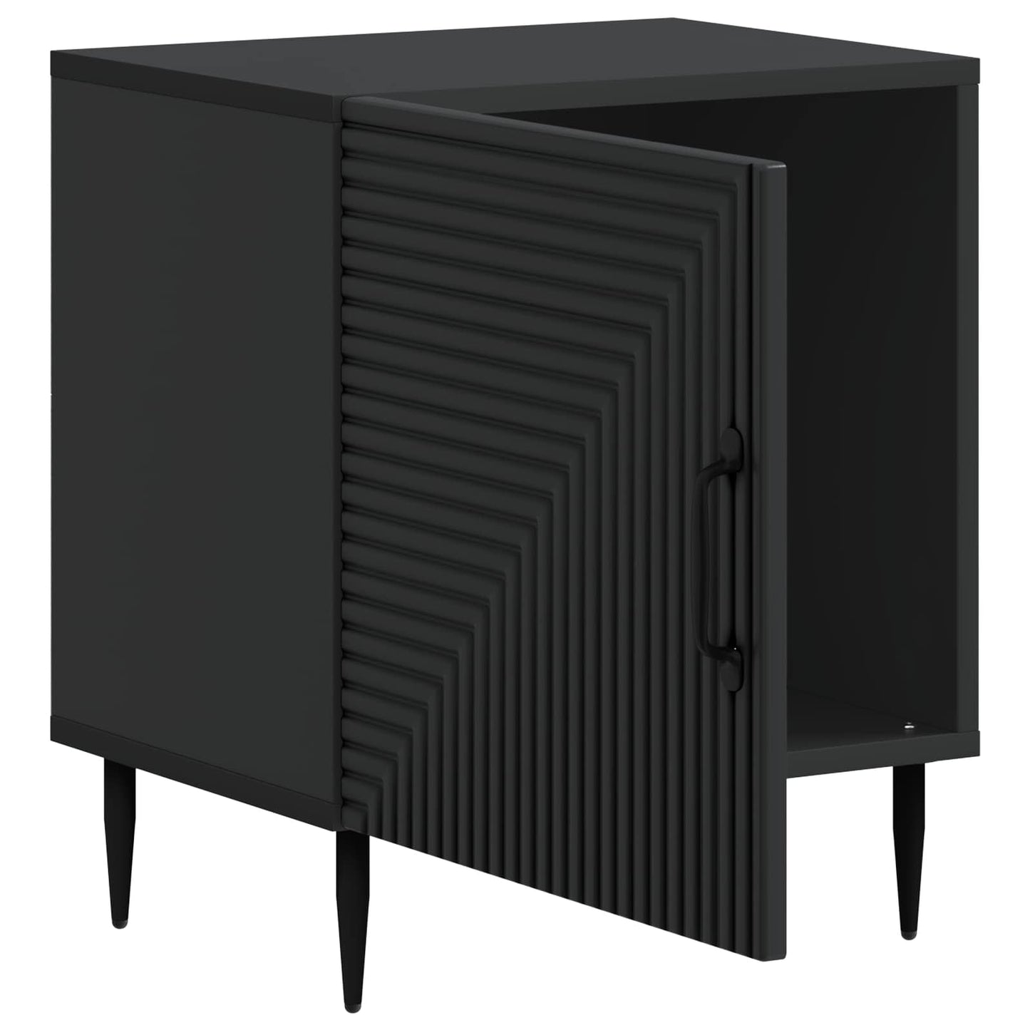 Bedside Cabinet Black 43 x 34.5 x 50 cm Engineered Wood