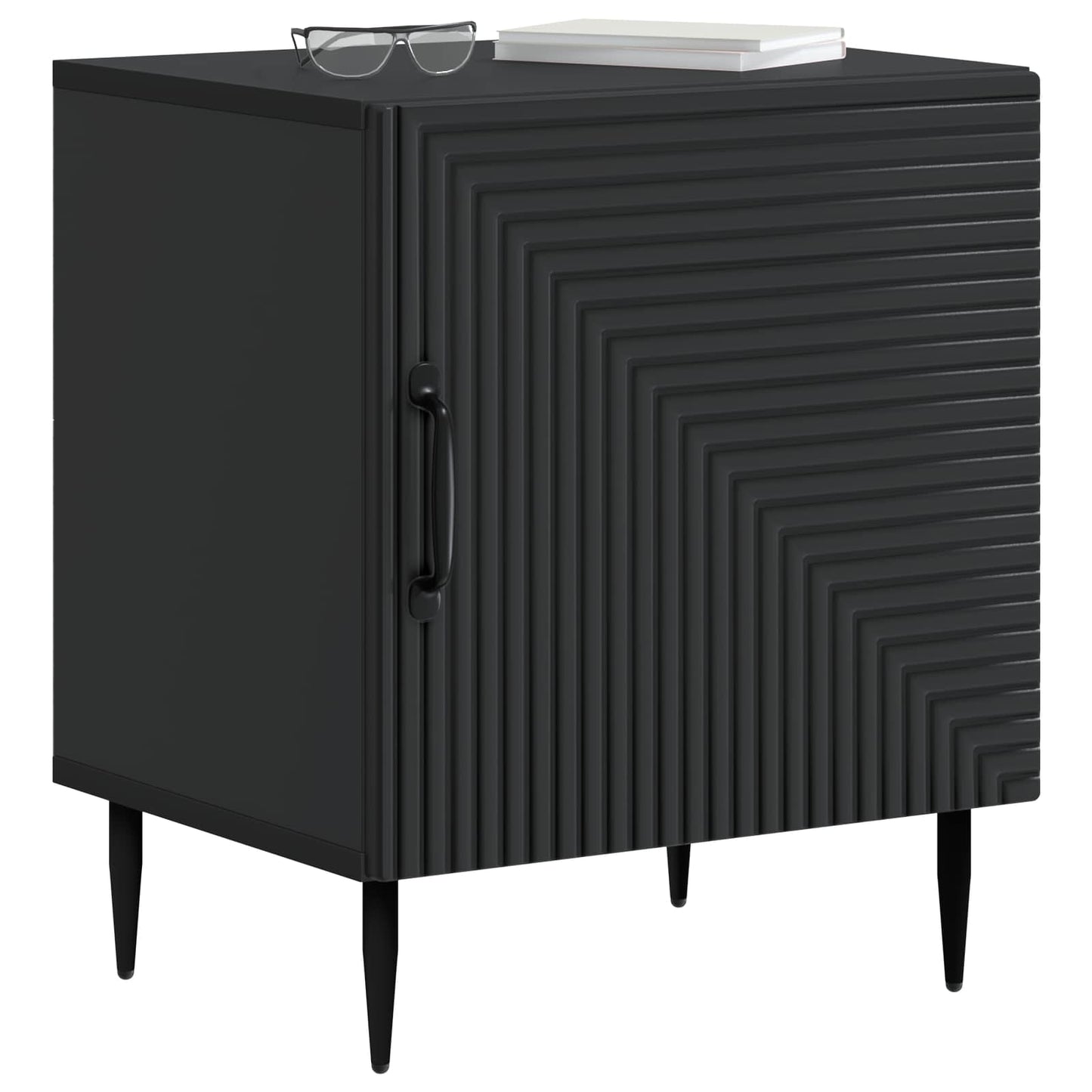 Bedside Cabinet Black 43 x 34.5 x 50 cm Engineered Wood