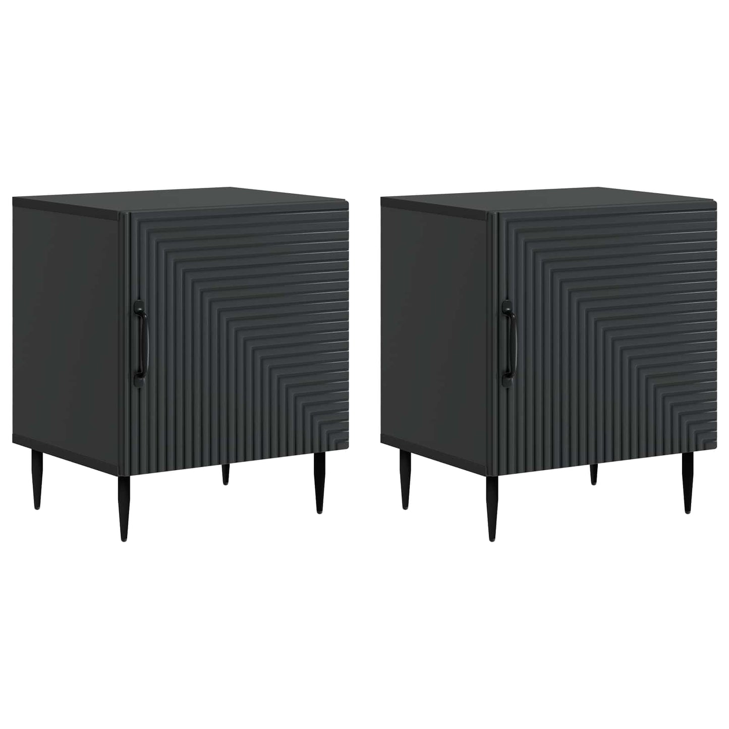 Bedside Cabinet 2 pcs Black 43 x 34.5 x 50 cm Engineered Wood