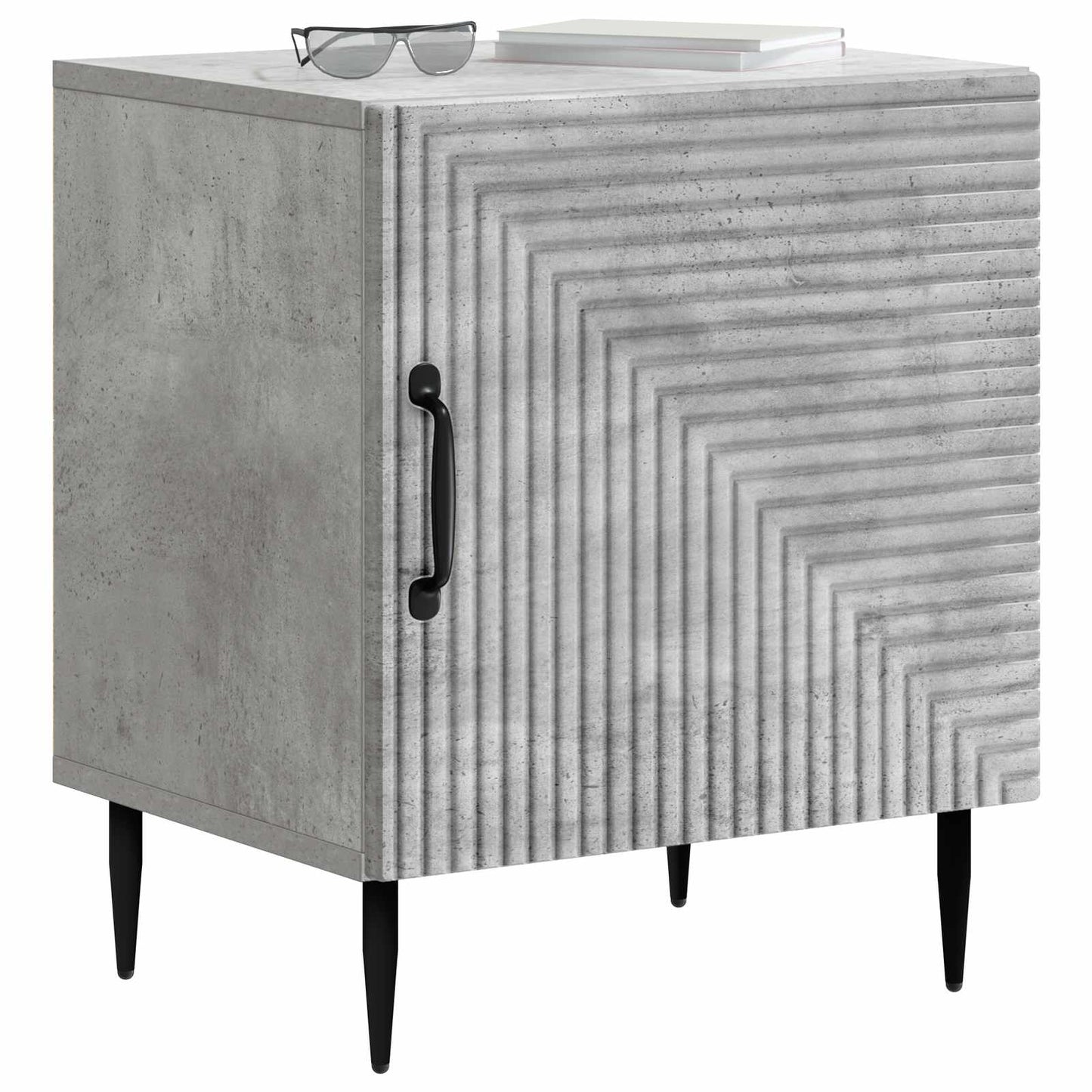 Bedside Cabinet Concrete Grey 43 x 34.5 x 50 cm Engineered Wood