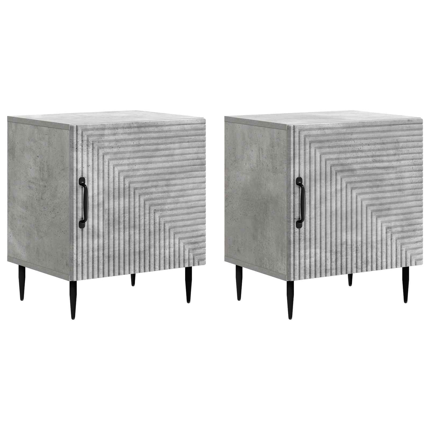 Bedside Cabinet 2 pcs Concrete Grey 43 x 34.5 x 50 cm